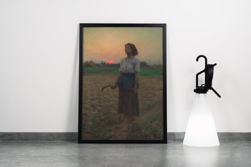 Jules Breton Tarlada Gün Batımı Kanvas Tablo