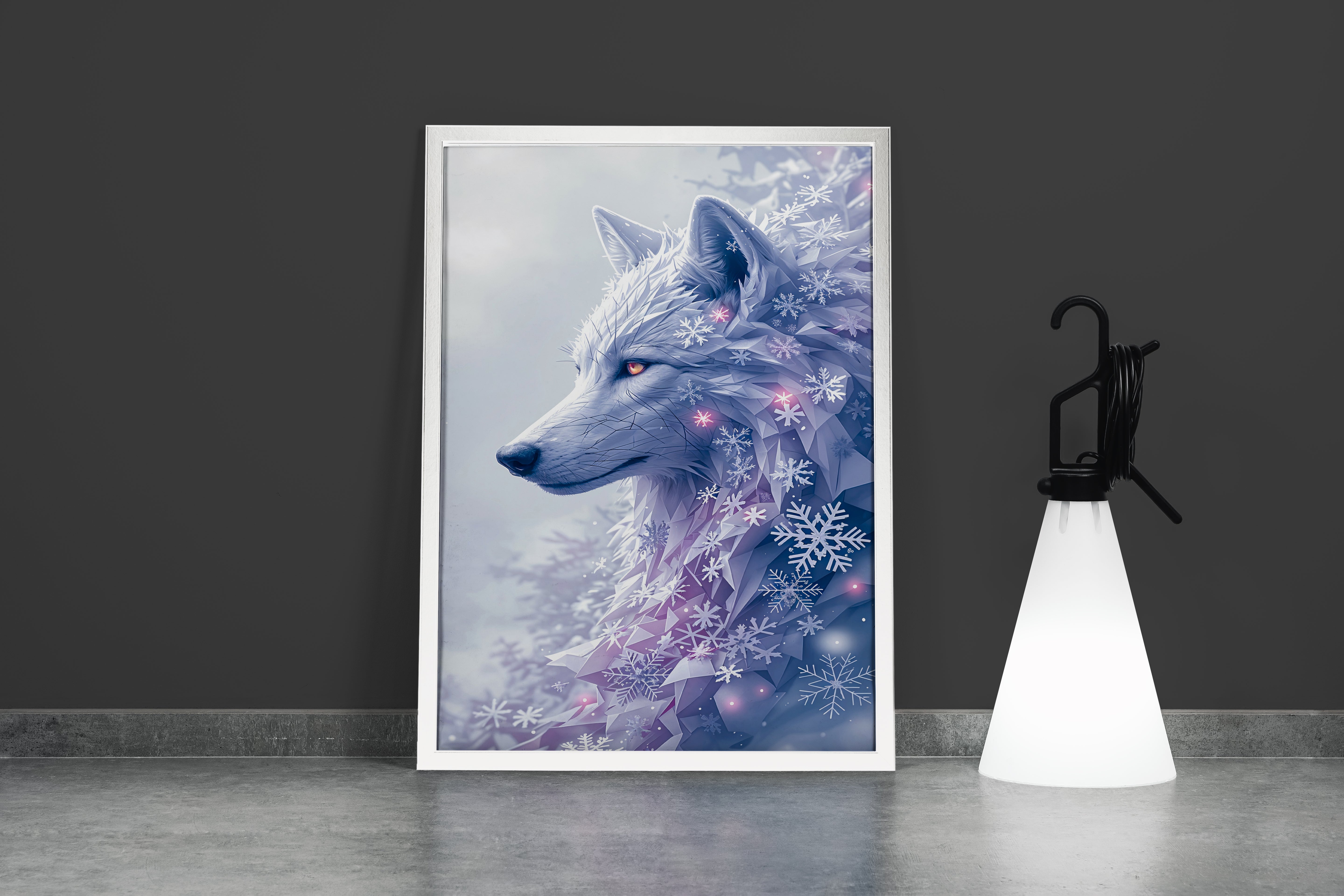 ai creation, magnificent looking wolf, pet, ai art, art, kanvas tablo