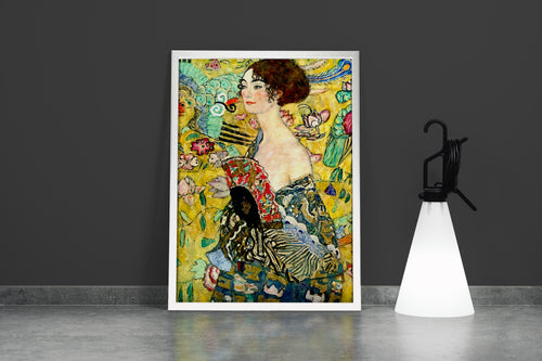 Gustav Klimt Lady with Fan Kanvas Tablo