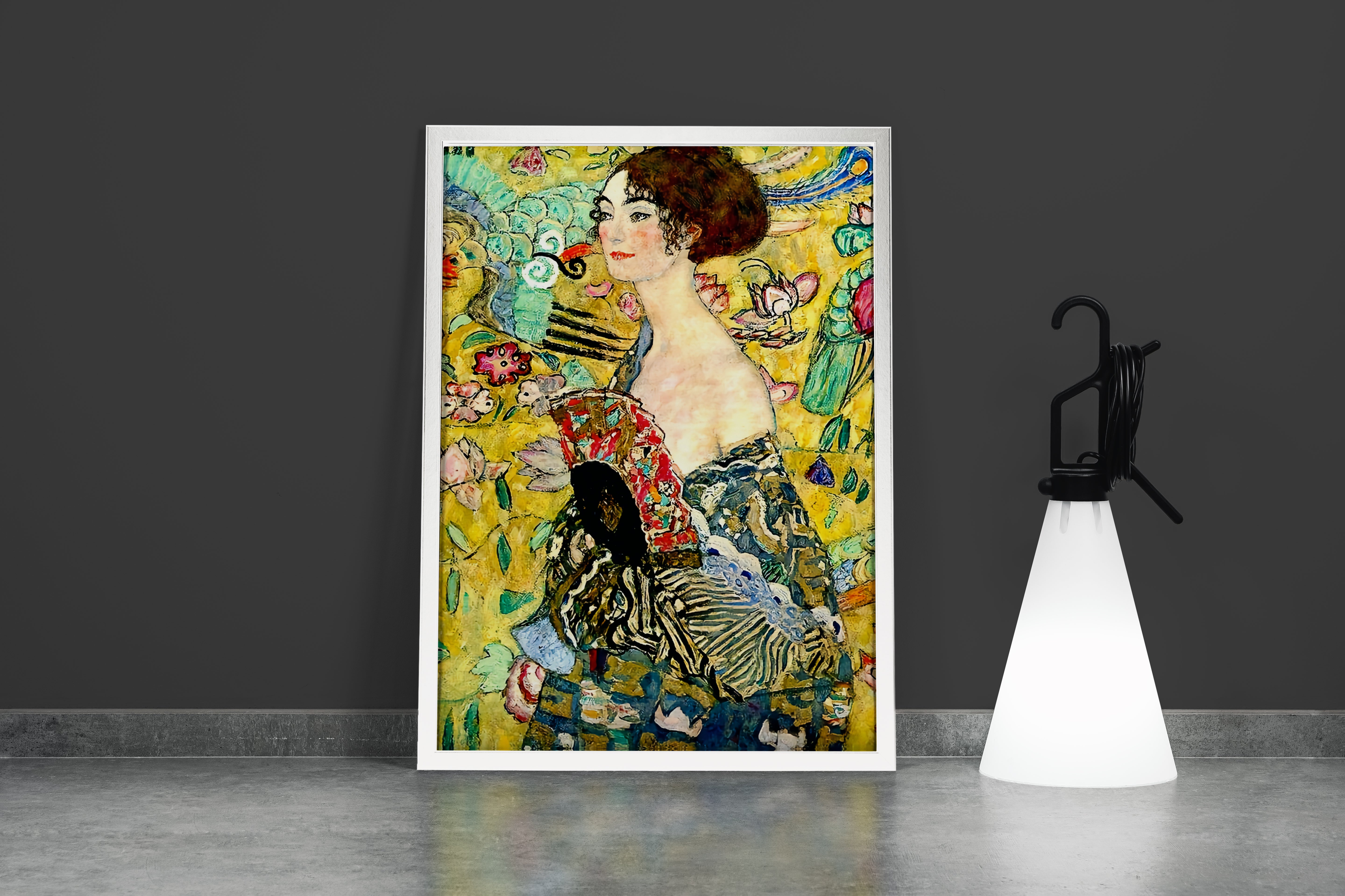 Gustav Klimt Lady with Fan Kanvas Tablo