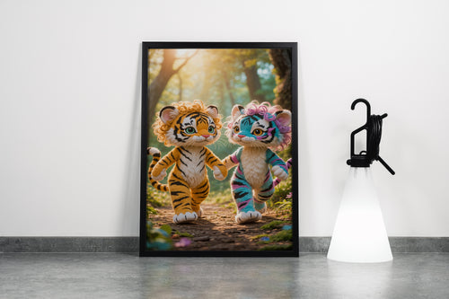 ai creation, baby doll model 5, kid, tiger, ai art, art, kanvas tablo