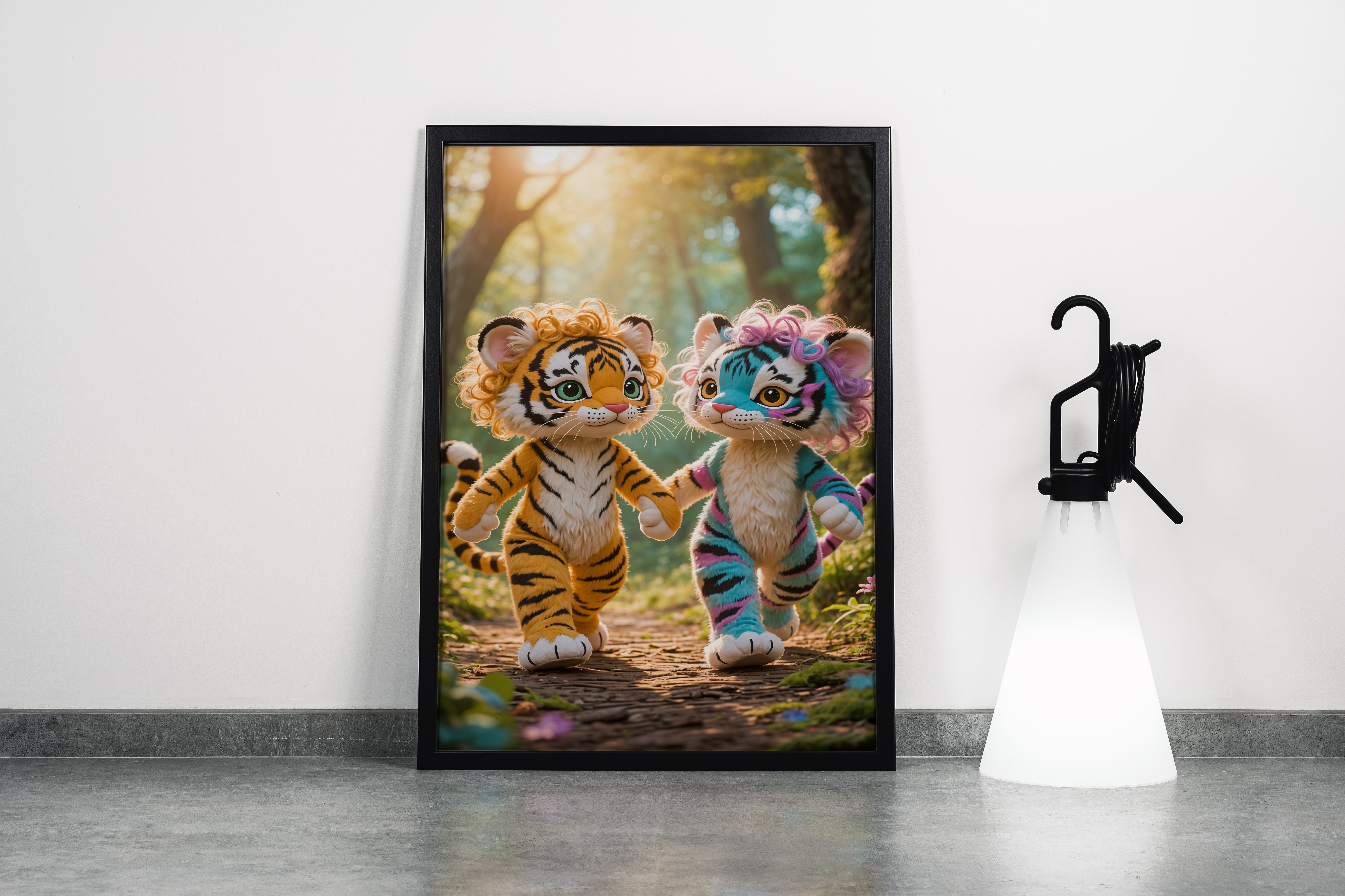 ai creation, baby doll model 5, kid, tiger, ai art, art, kanvas tablo