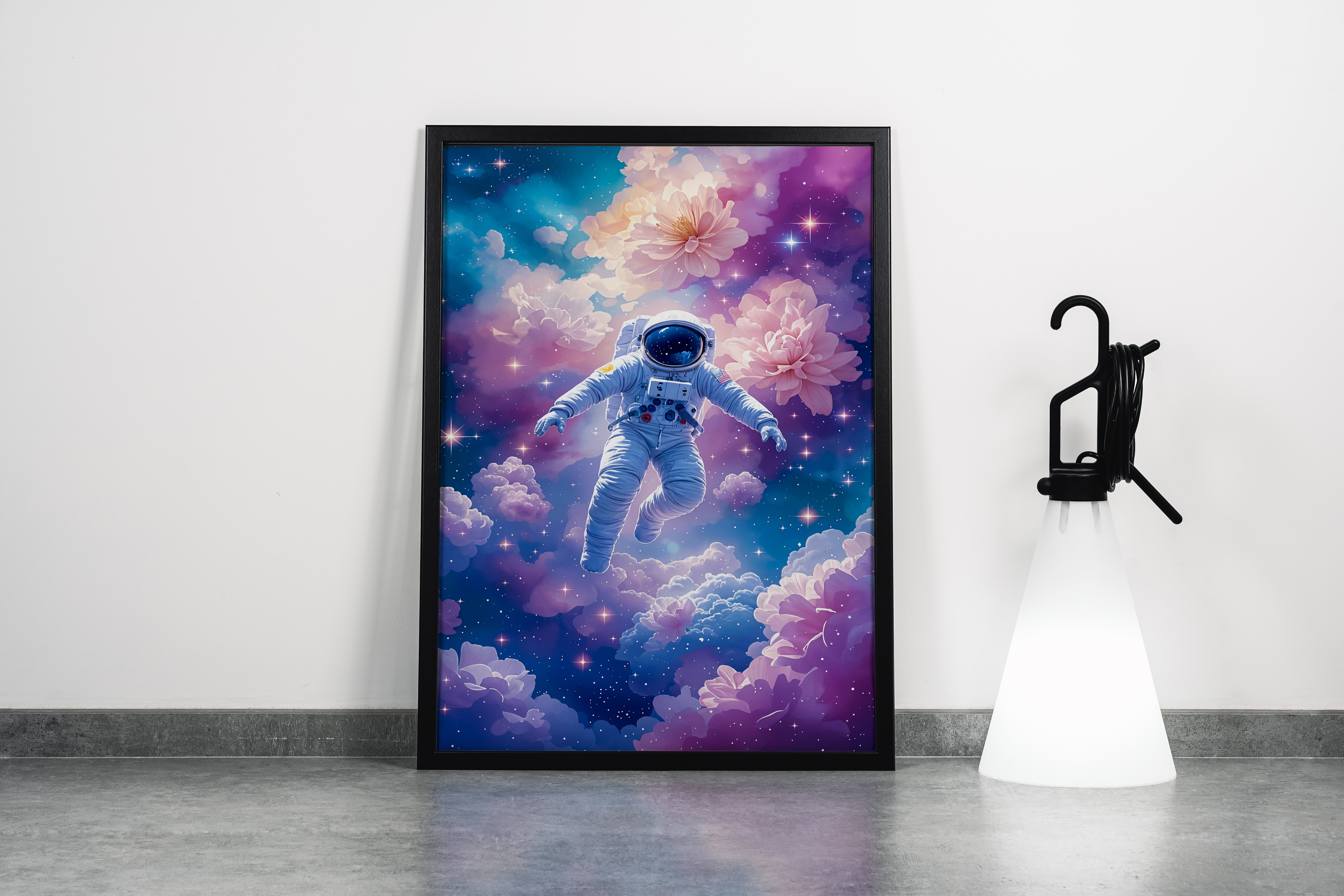 ai creation, astronaut flying in a fantasy world, ai art, art, kanvas tablo