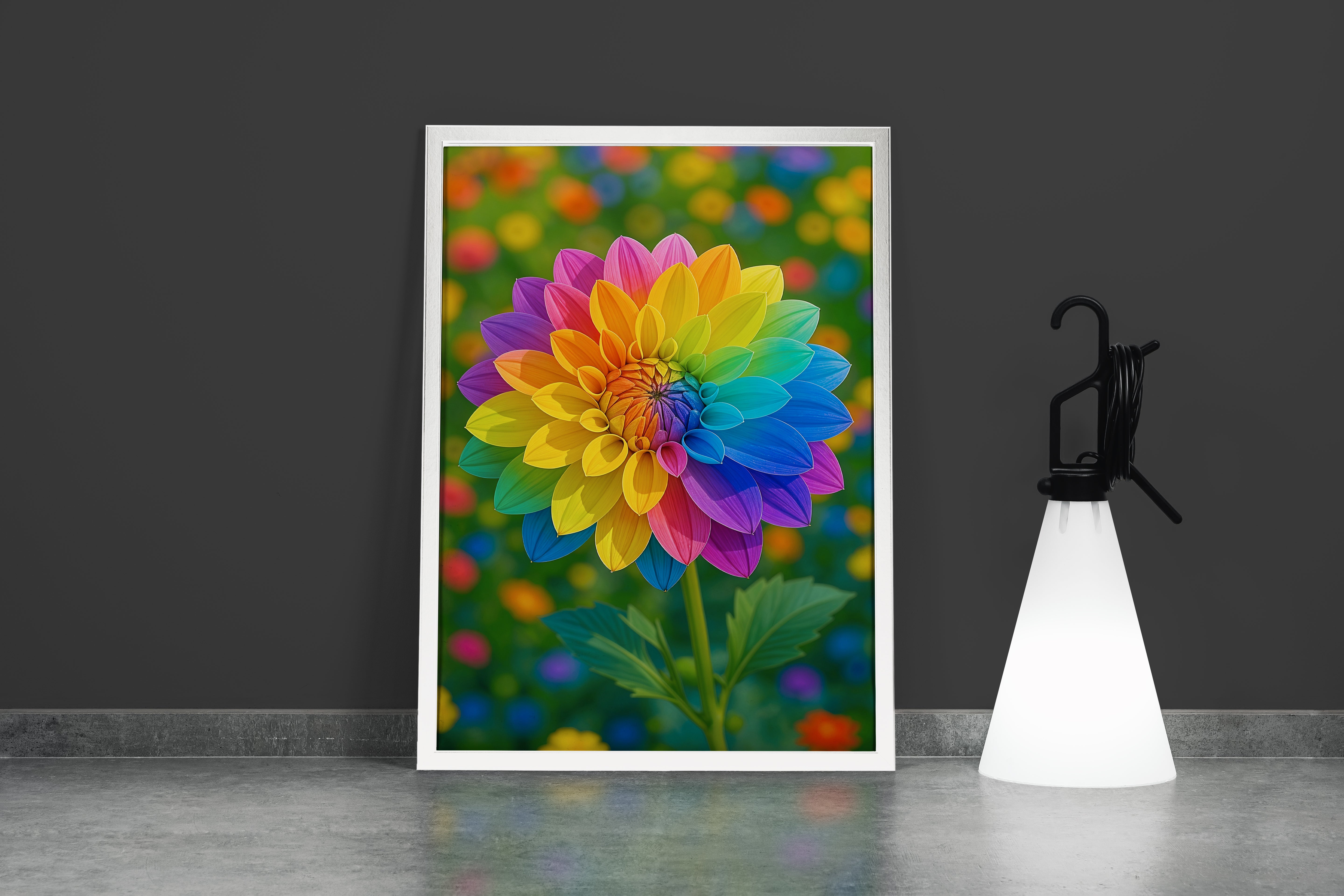 ai creation, flower motif, colorful, ai art, art, kanvas tablo