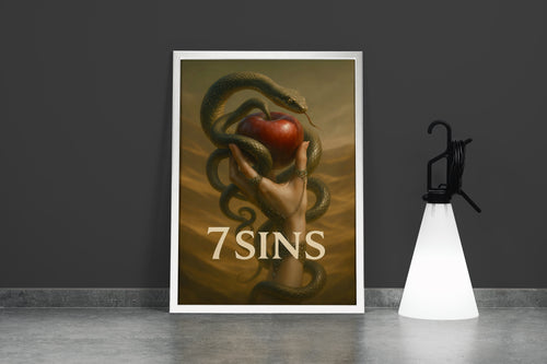 ai creation, 7 sins, snakes effect, quote, ai art, art, kanvas tablo