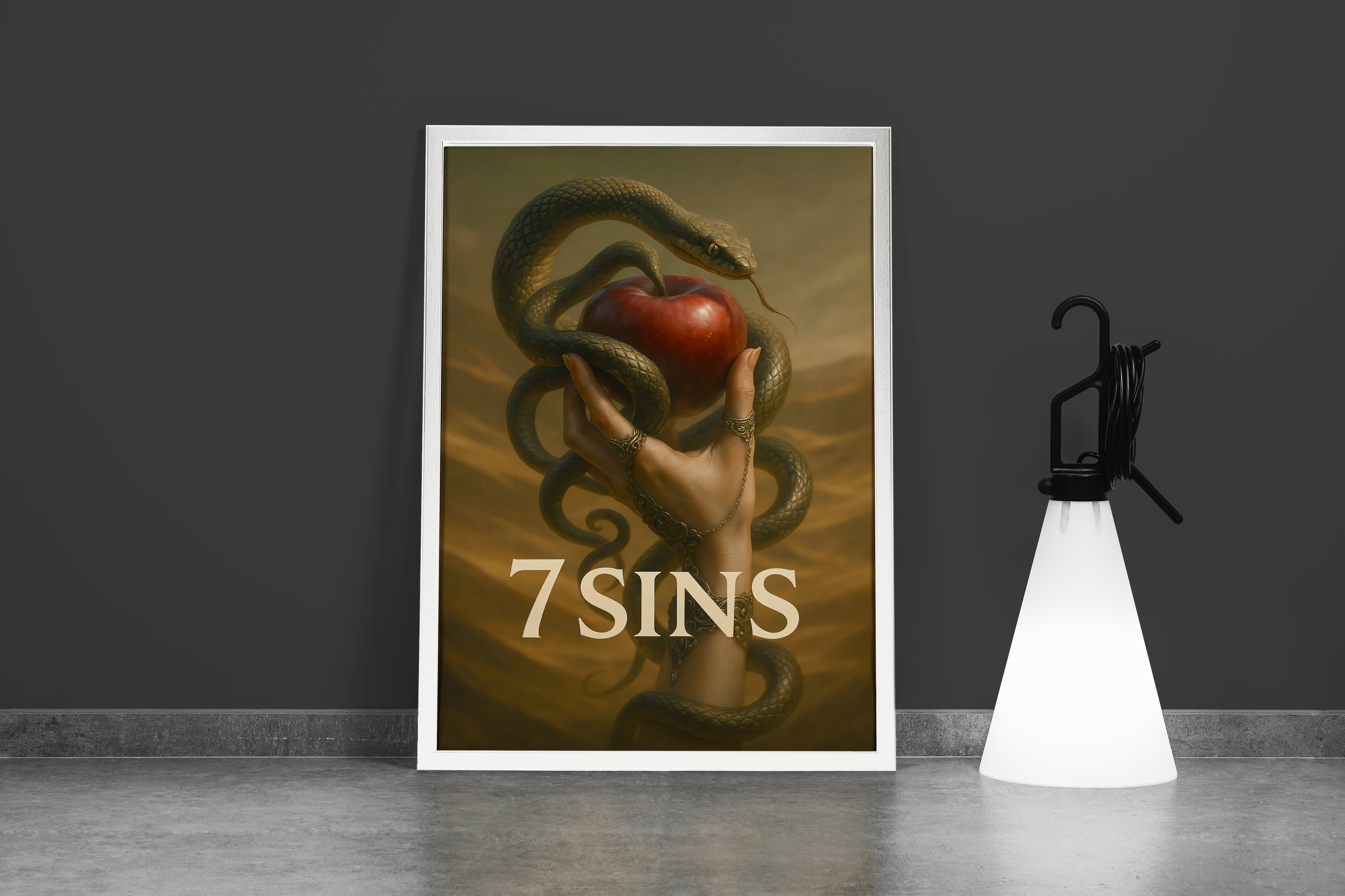 ai creation, 7 sins, snakes effect, quote, ai art, art, kanvas tablo