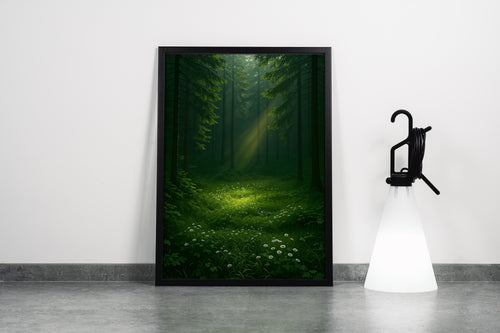 ai creation, a forest in very deep green tones, ai art, art, kanvas tablo