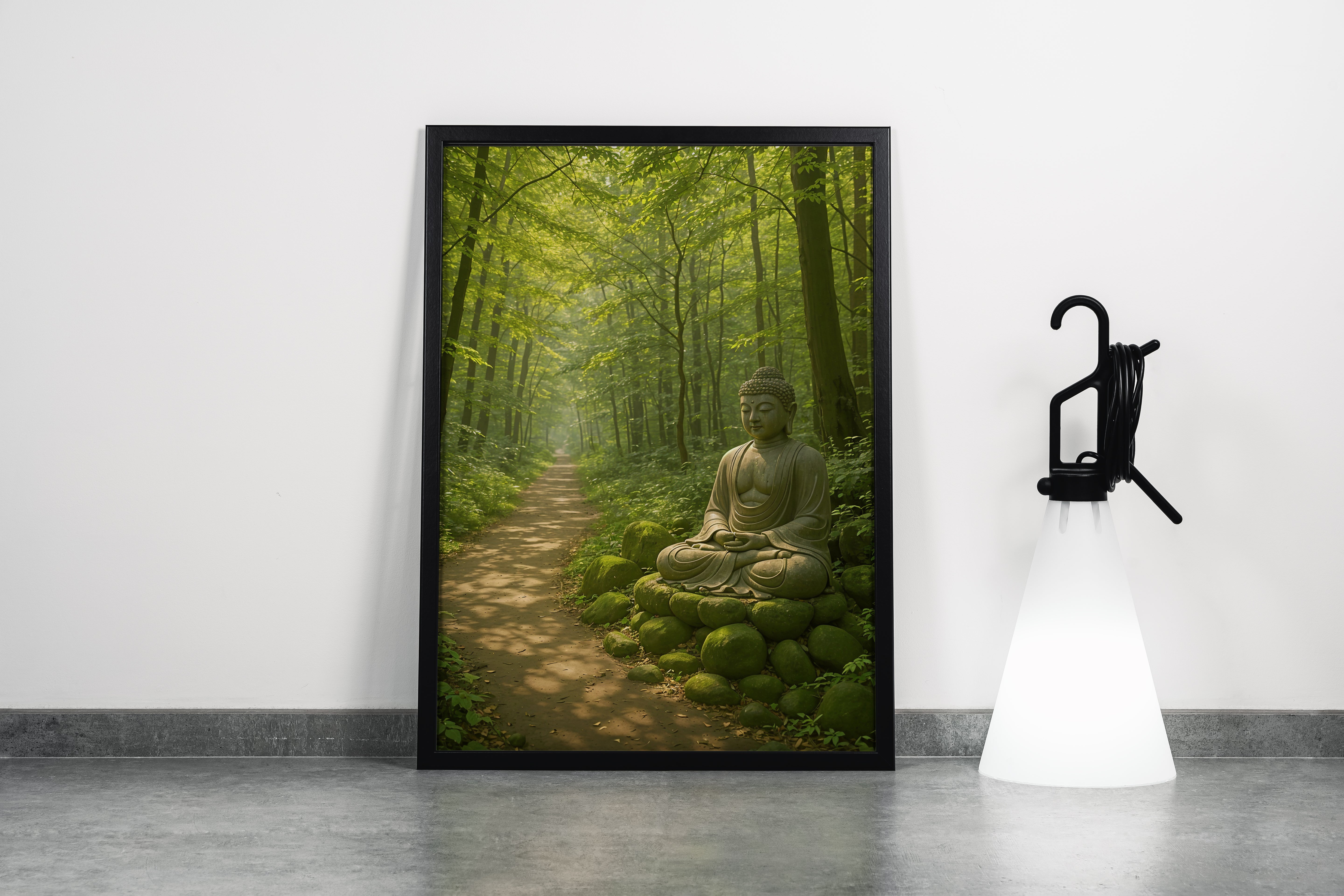 ai creation, Buddha in the forest, ai art, art, kanvas tablo