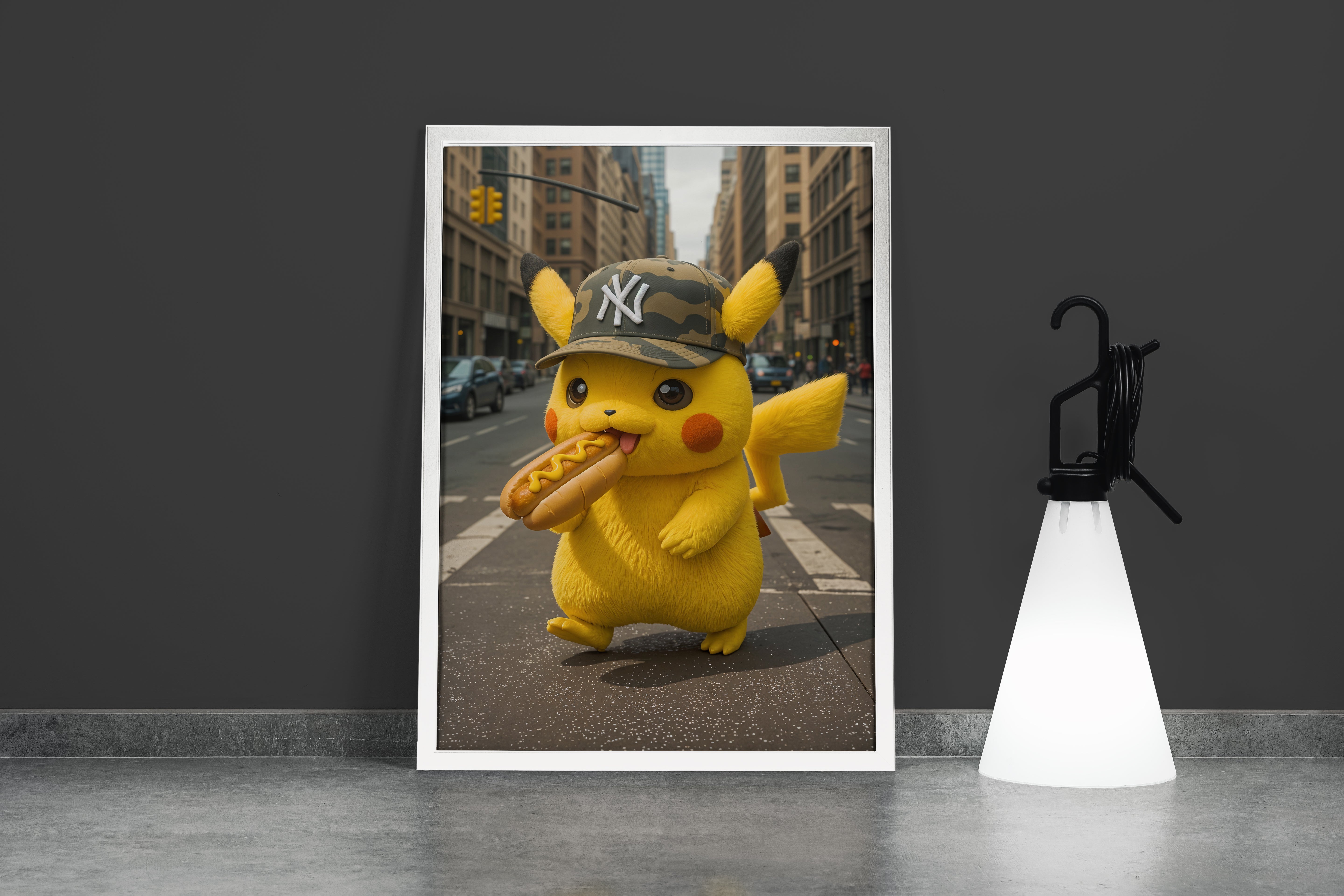 ai creation, Pikachu in a cap, kid, ai art, art, kanvas tablo