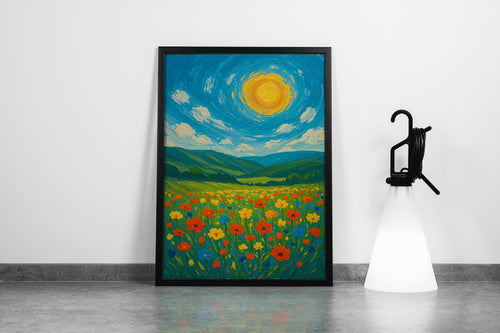 ai creation, oil painting feeling, watching the sun in the garden, ai art, art, kanvas tablo