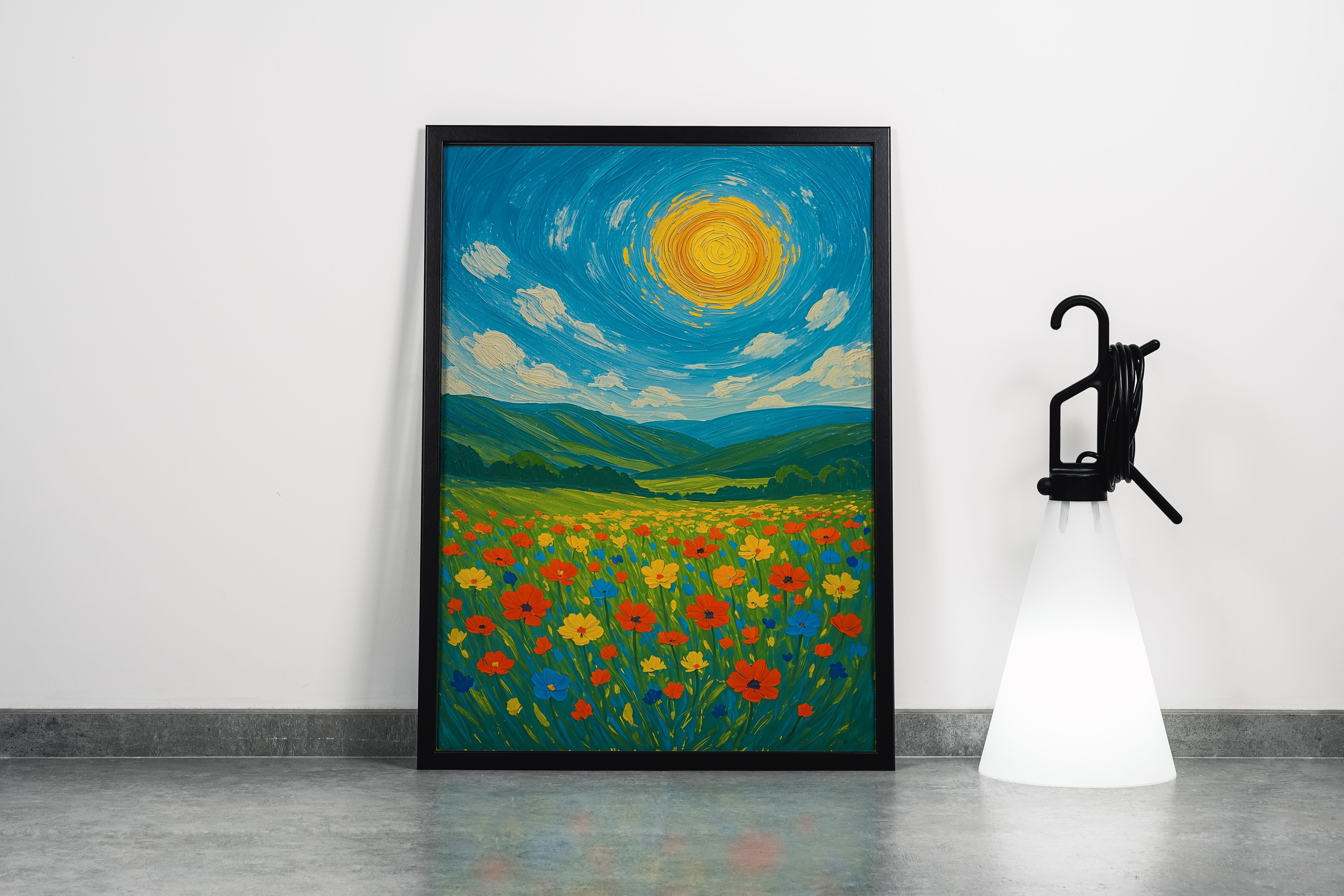 ai creation, oil painting feeling, watching the sun in the garden, ai art, art, kanvas tablo