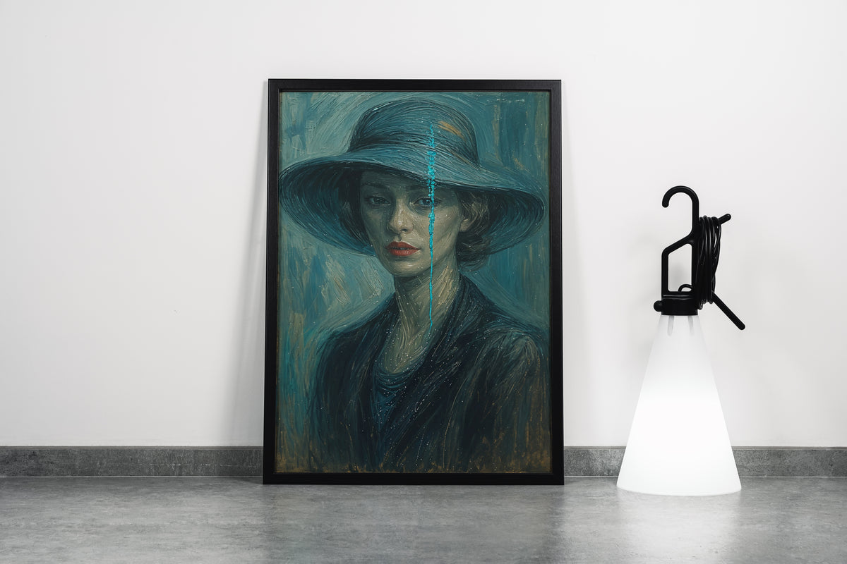 ai creation, perfect woman with van gogh style colors, ai art, art, kanvas tablo