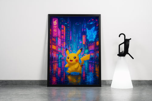 ai creation, Cyberpunk Pikachu, kid, ai art, art, kanvas tablo