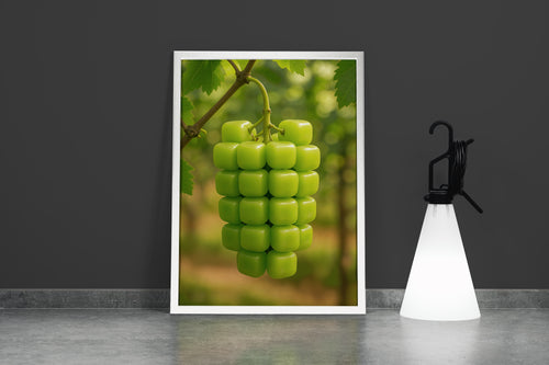 ai creation, green cube grapes, ai art, art, kanvas tablo