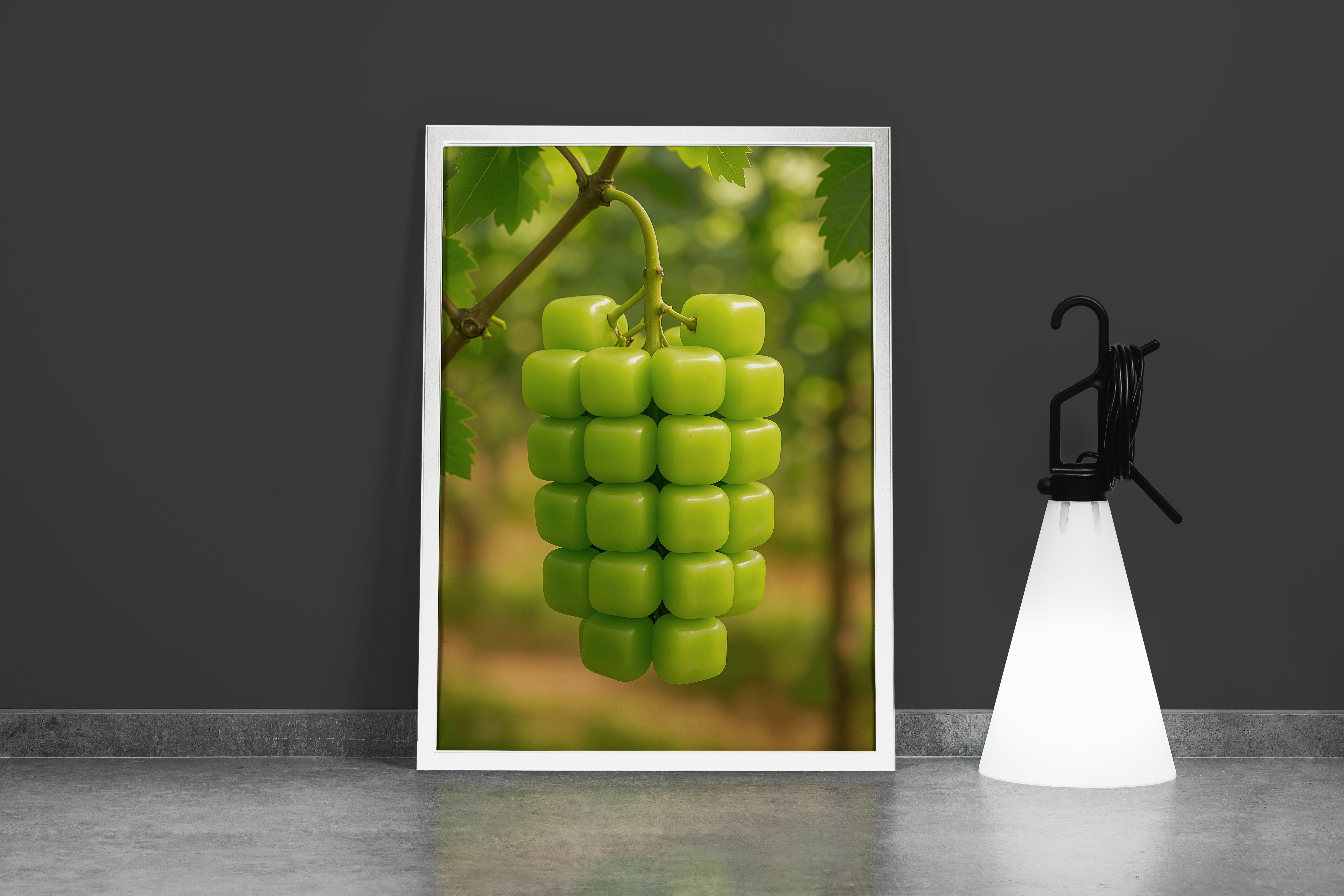 ai creation, green cube grapes, ai art, art, kanvas tablo
