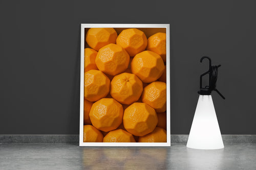 ai creation, polygon orange, ai art, art, kanvas tablo