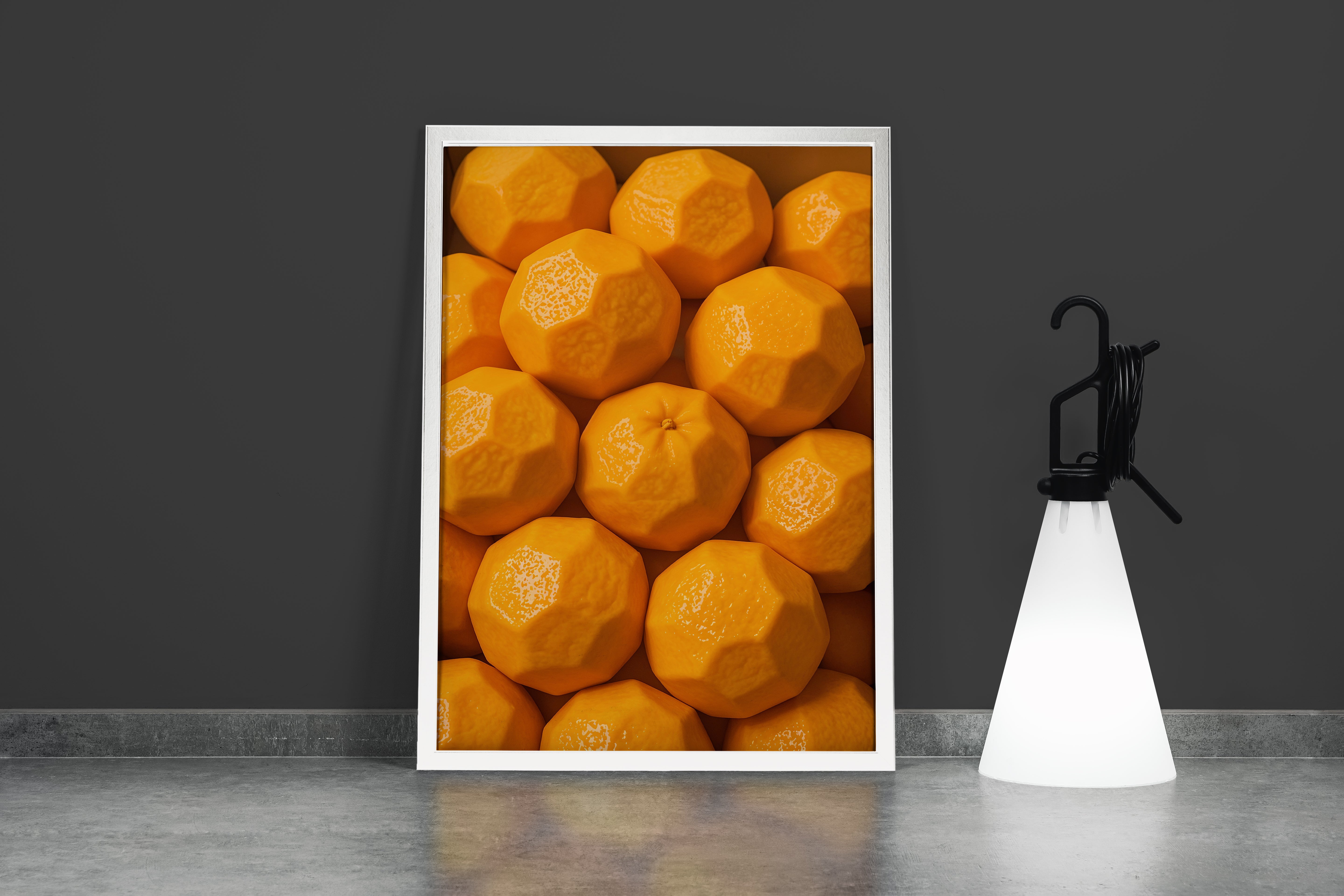 ai creation, polygon orange, ai art, art, kanvas tablo