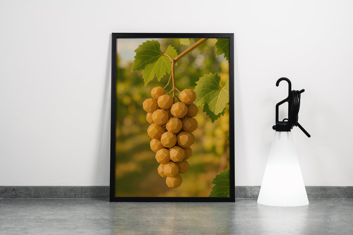 ai creation, polygon orange grapes, ai art, art, kanvas tablo