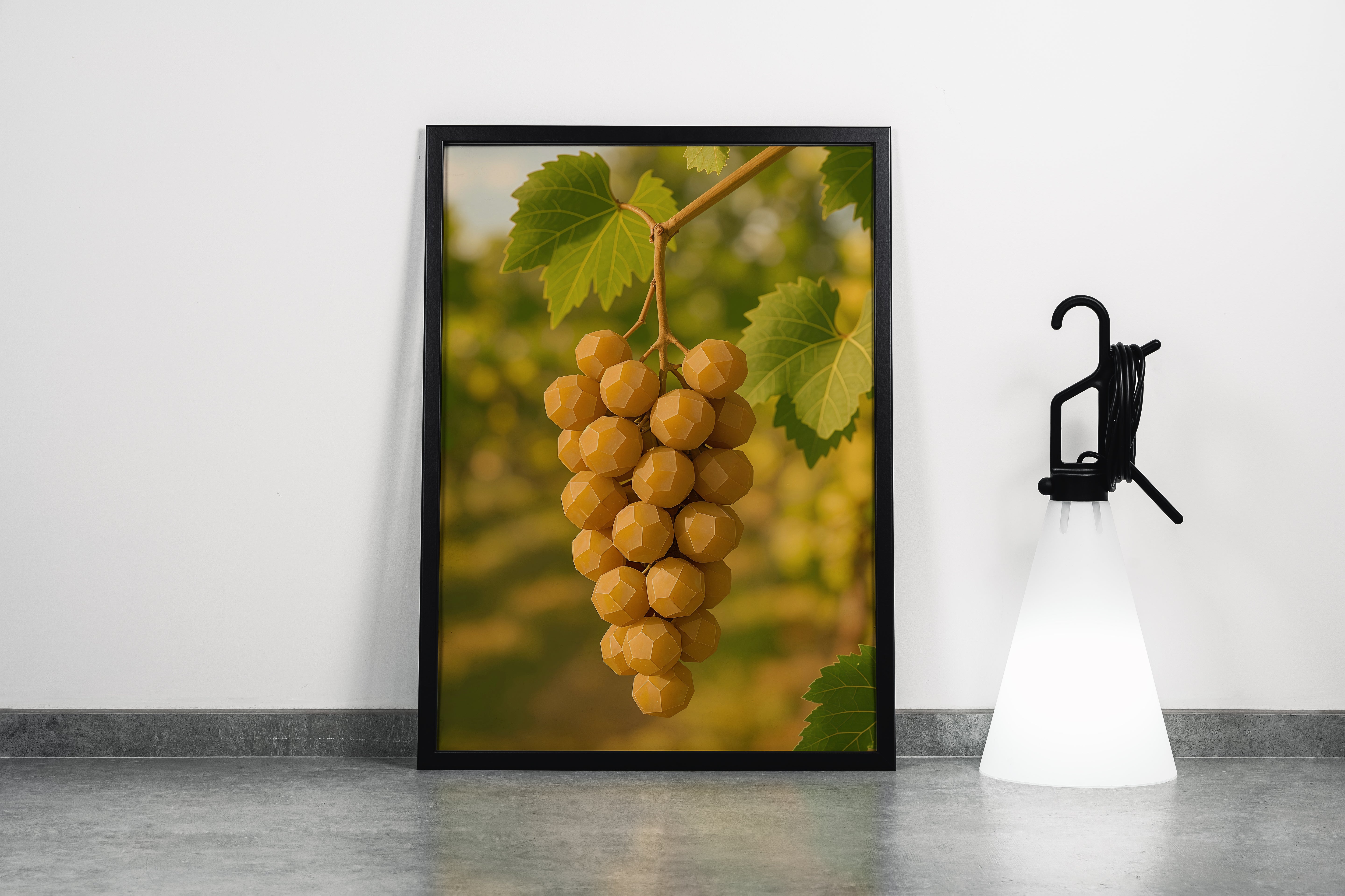 ai creation, polygon orange grapes, ai art, art, kanvas tablo