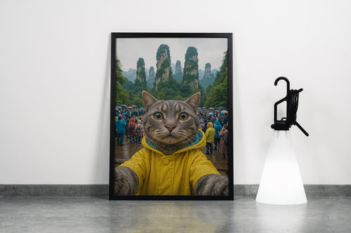 ai creation, cat on a trip, ai art, art, kanvas tablo