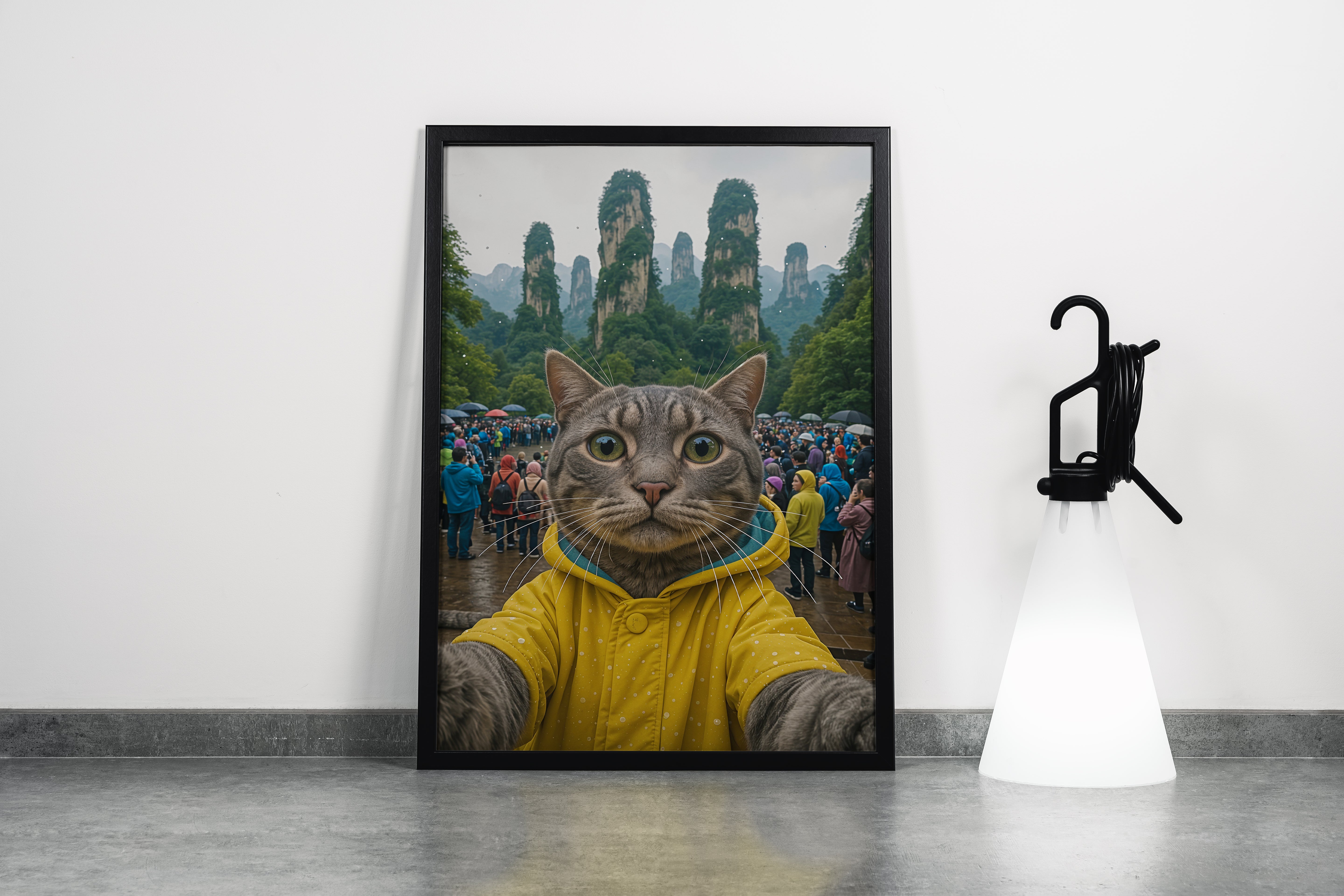 ai creation, cat on a trip, ai art, art, kanvas tablo