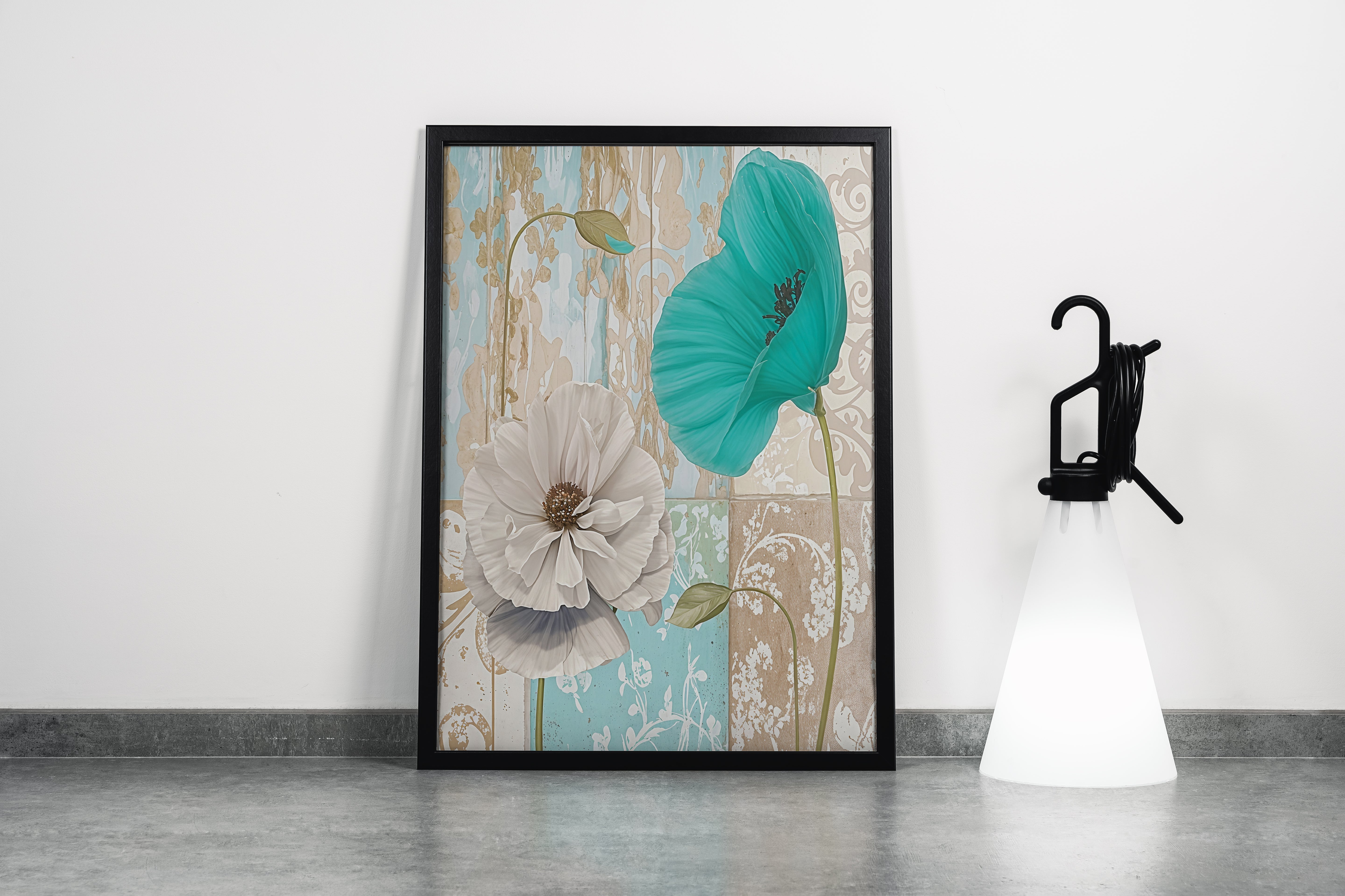 flower motif, colorful, art, kanvas tablo