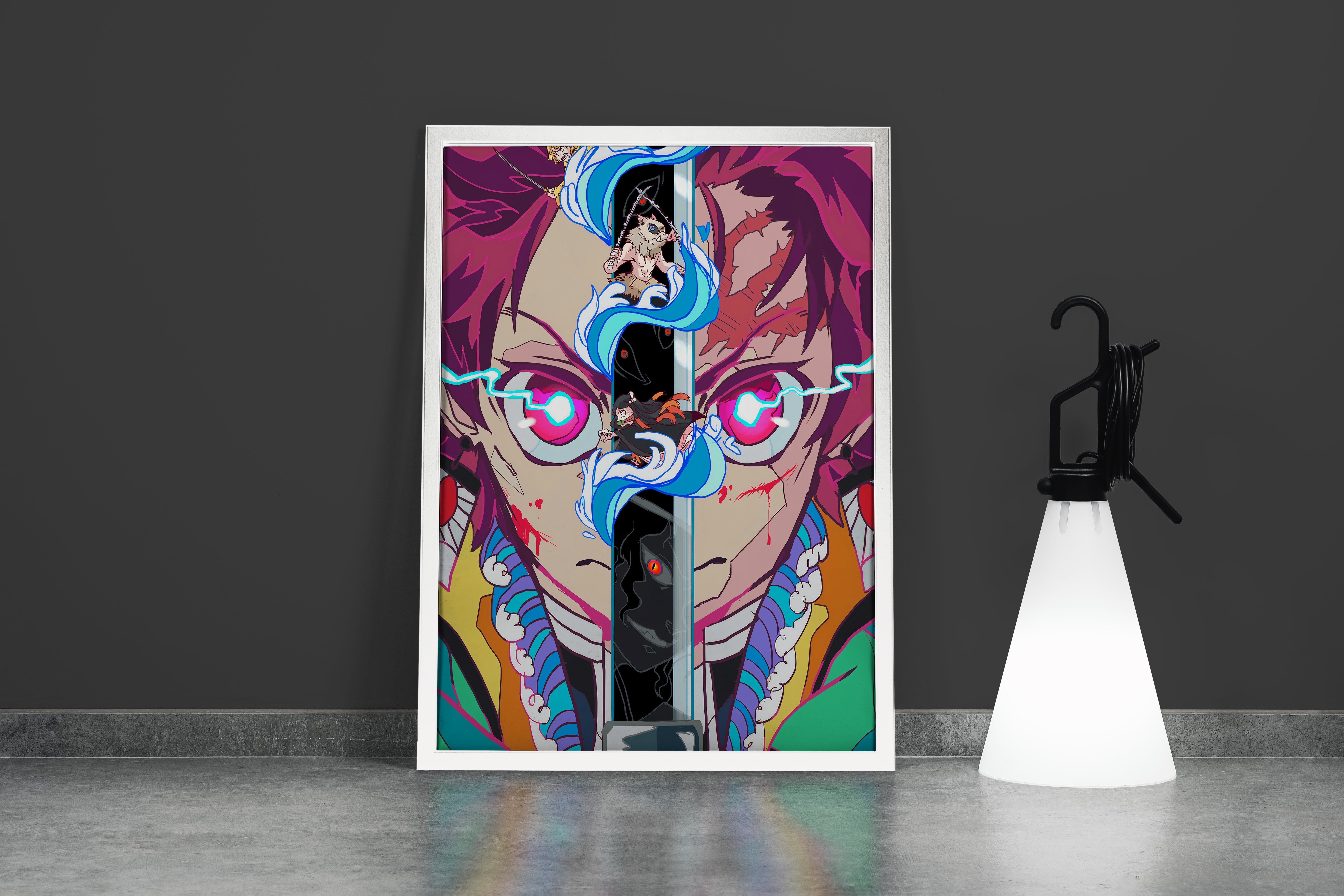demon slayer model 2, series, anime, gaming art, art, kanvas tablo