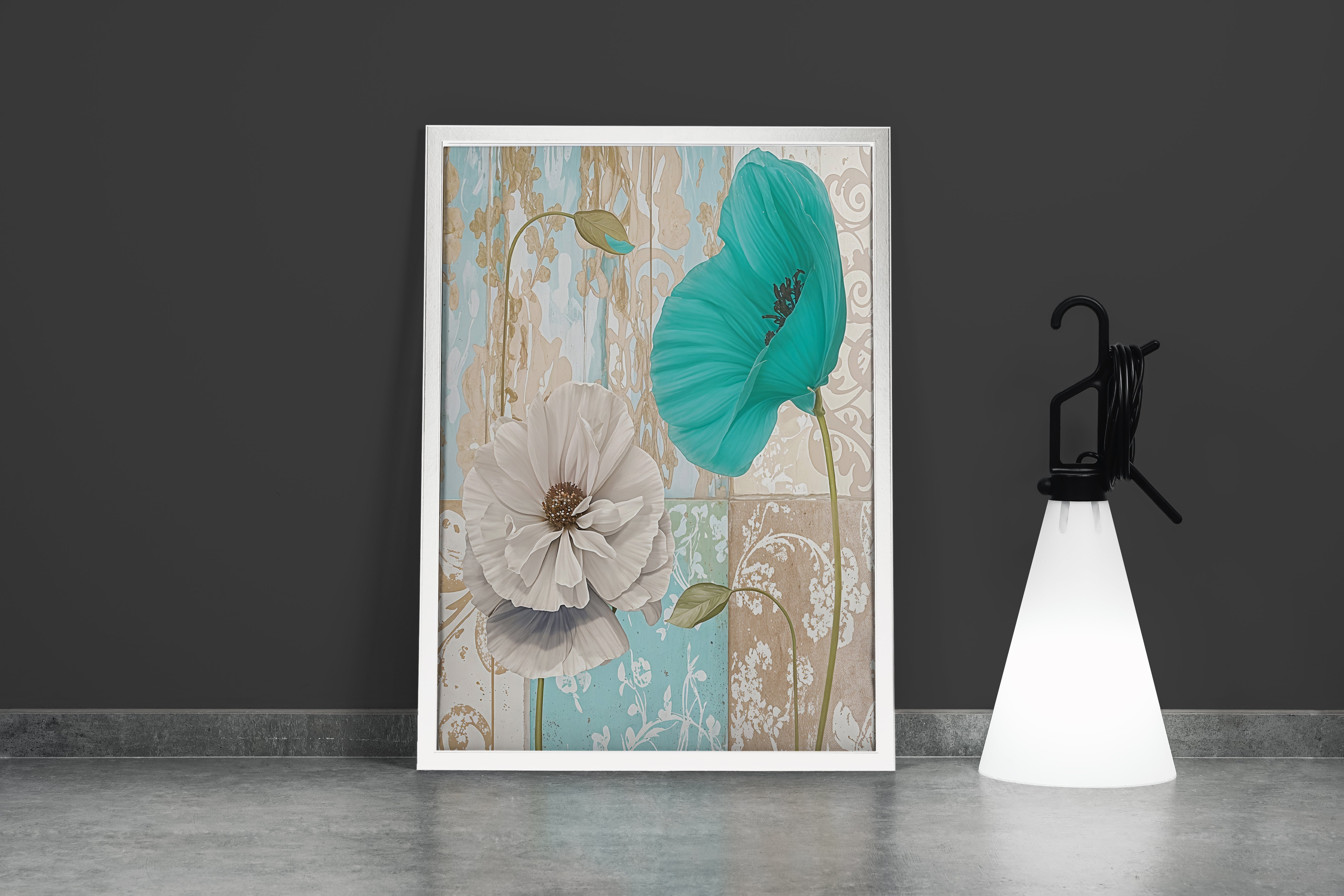 flower motif, colorful, art, kanvas tablo