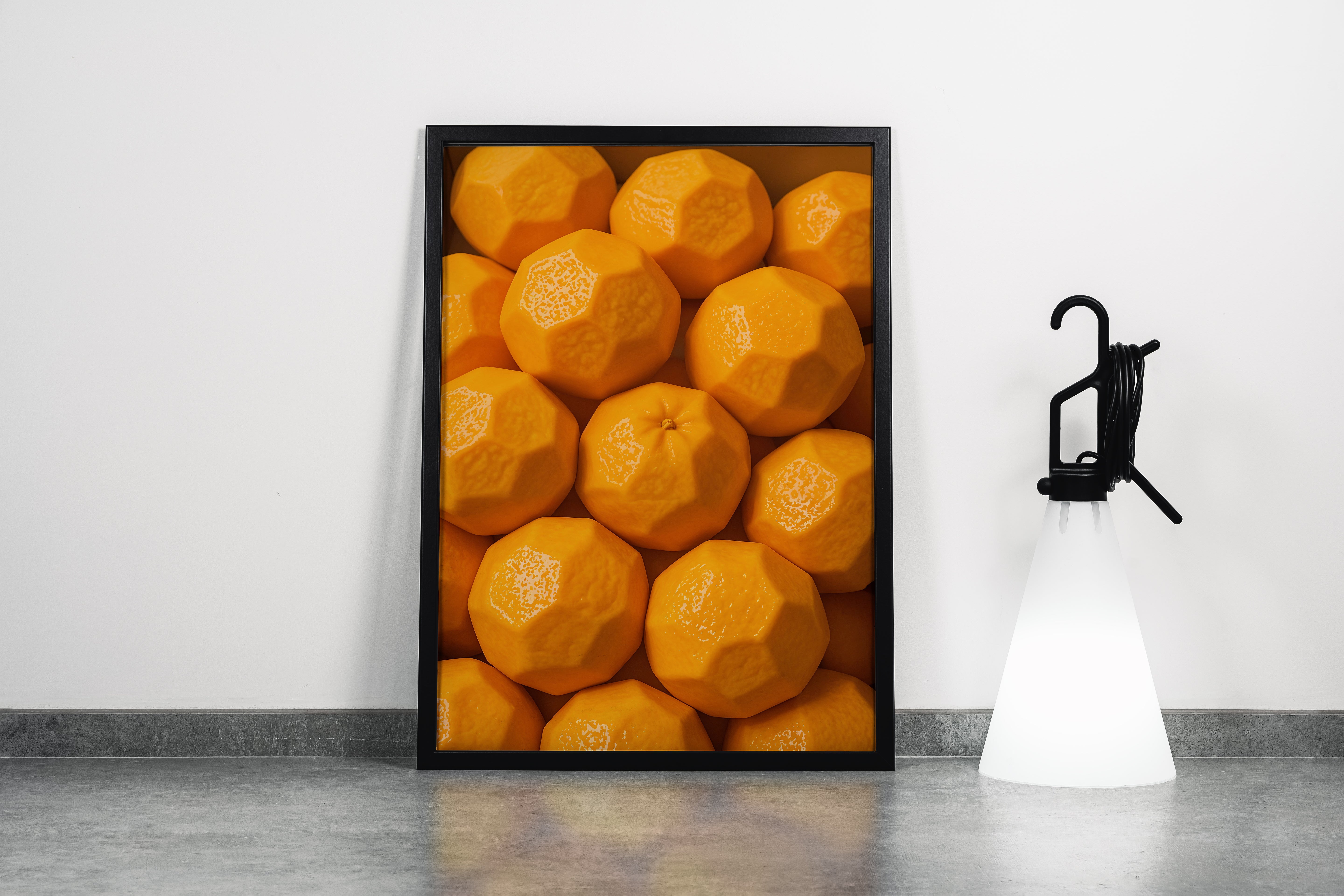 ai creation, polygon orange, ai art, art, kanvas tablo
