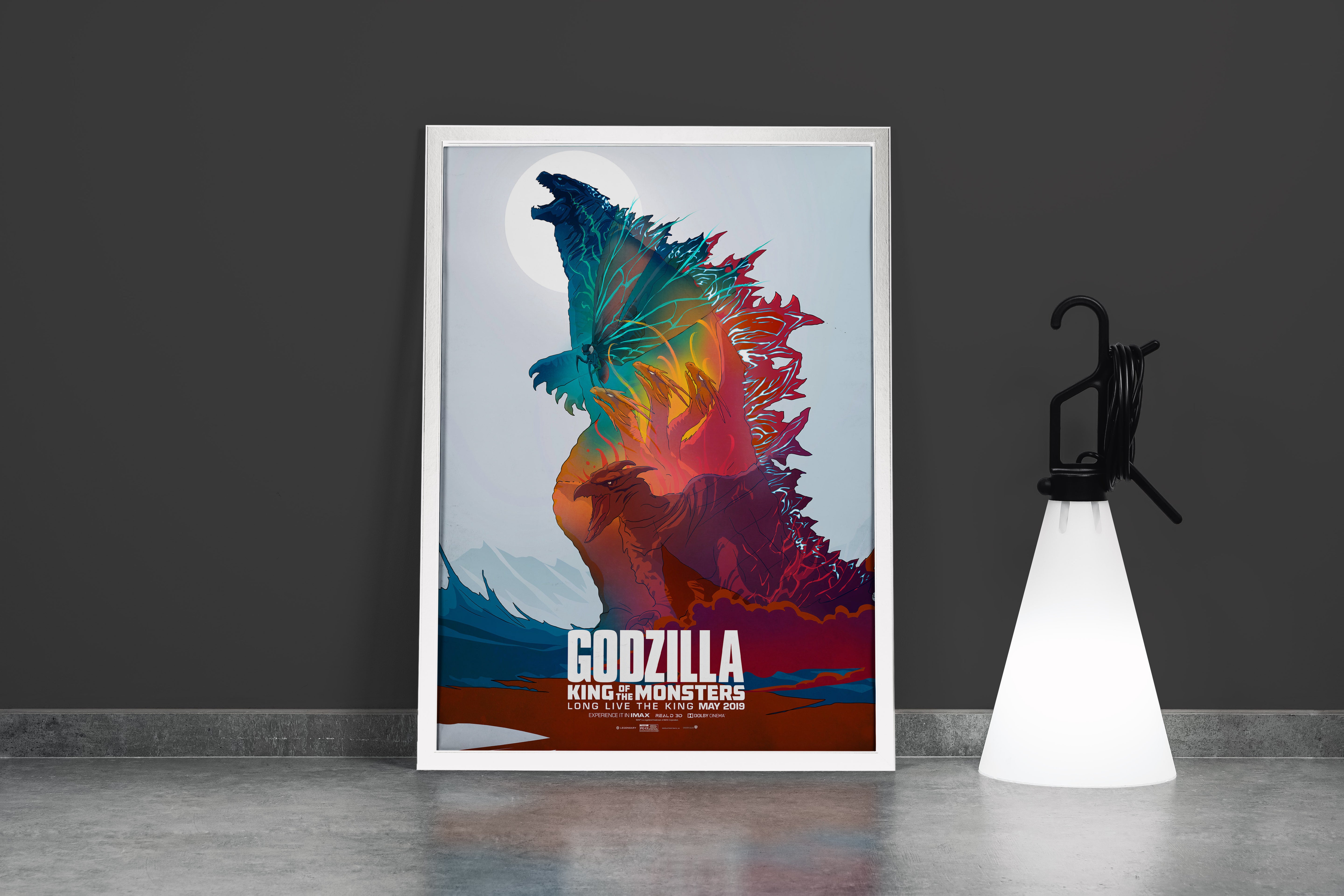godzilla model 3, movies, art, kanvas tablo