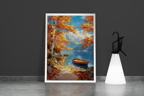 river view, orange theme, art, kanvas tablo