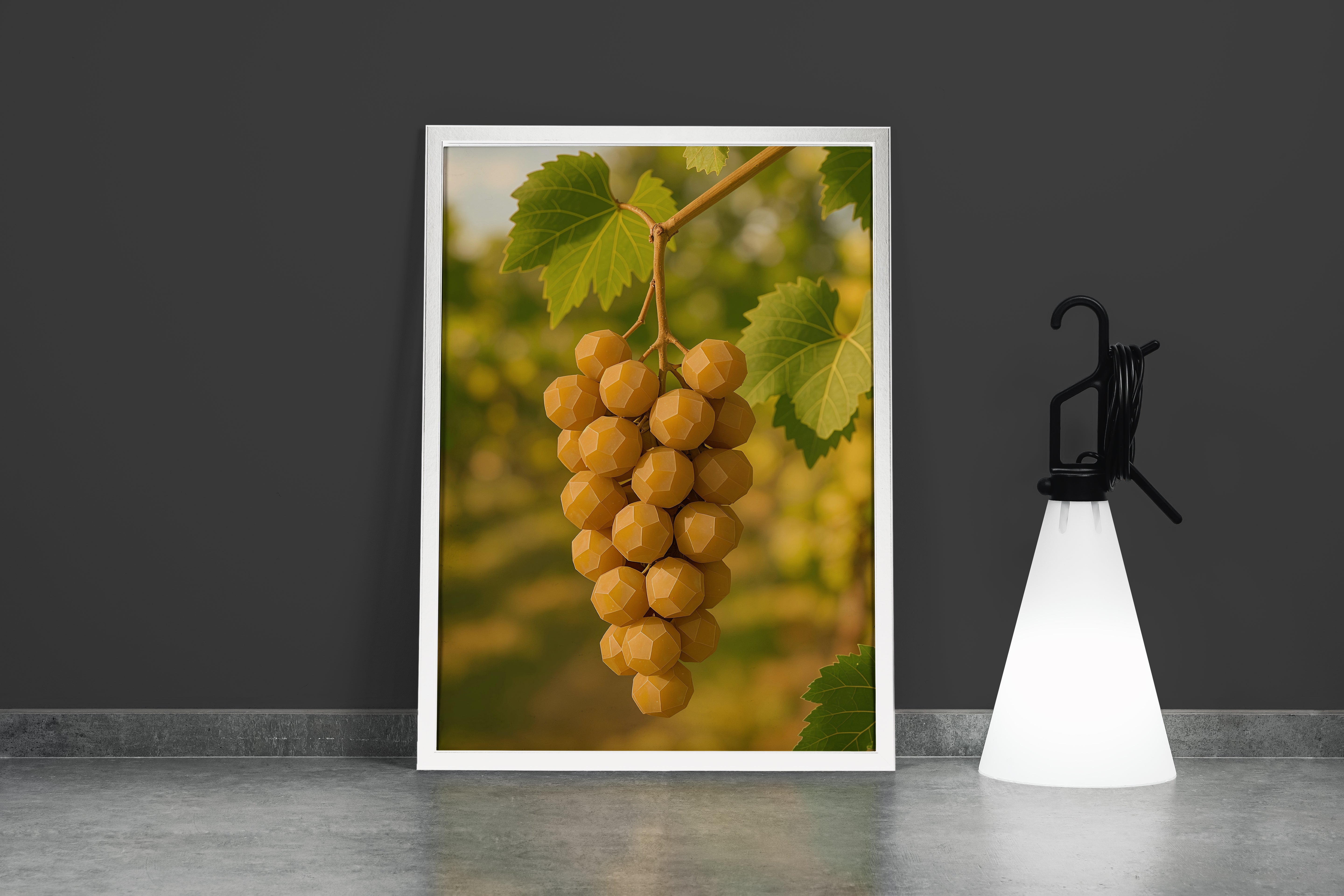 ai creation, polygon orange grapes, ai art, art, kanvas tablo