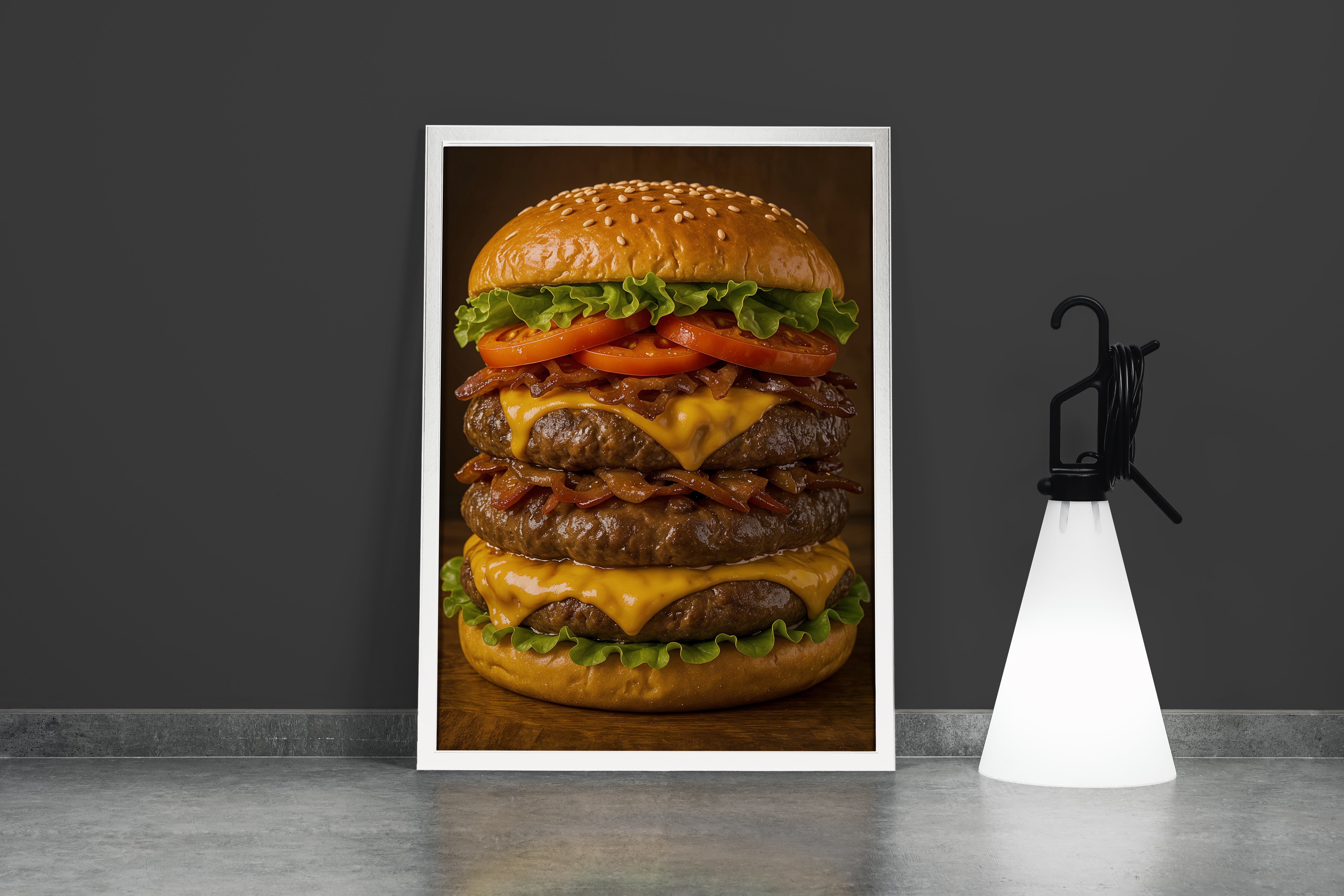ai creation, triple whopper, ai art, art, kanvas tablo