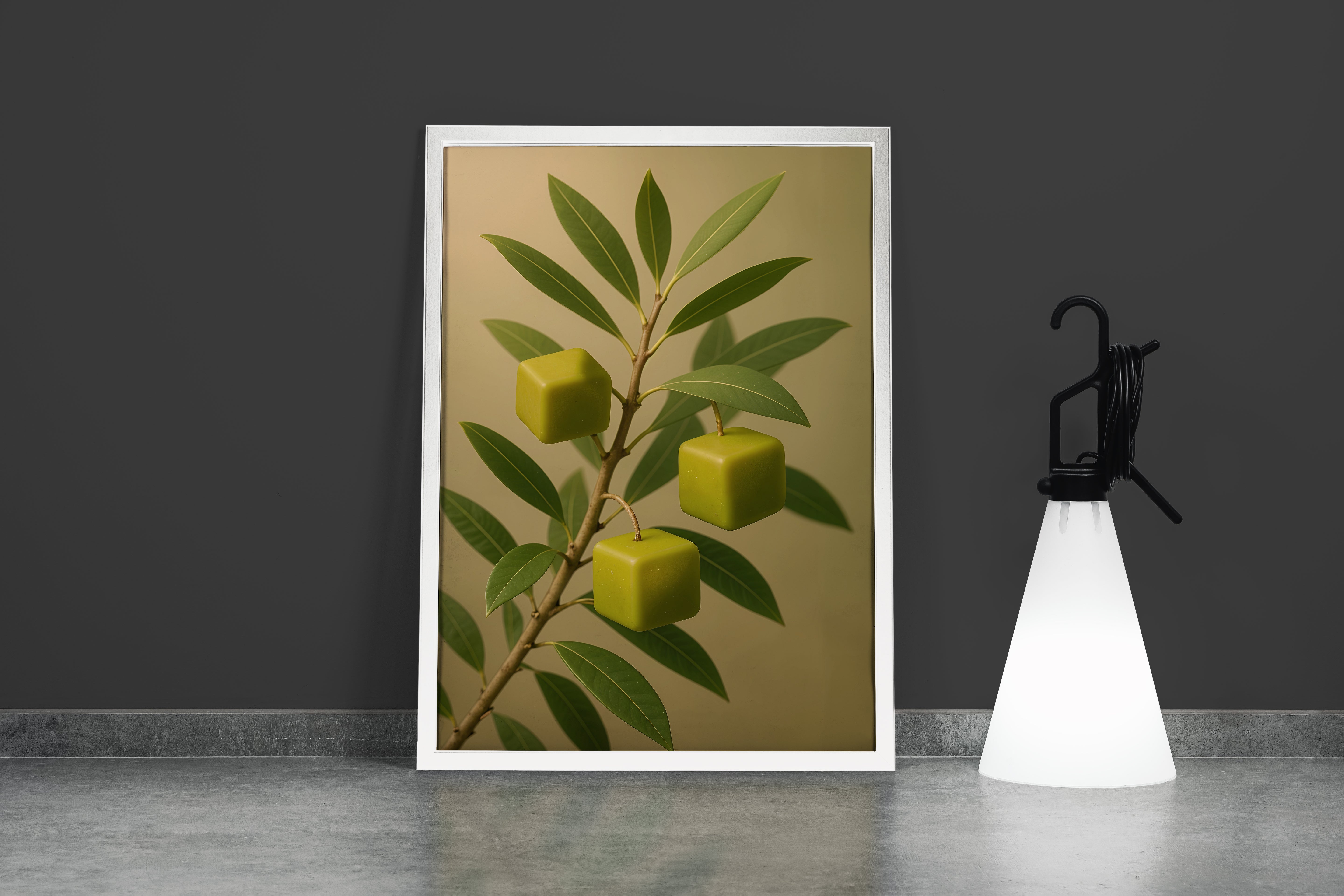 ai creation, square green olives, ai art, art, kanvas tablo