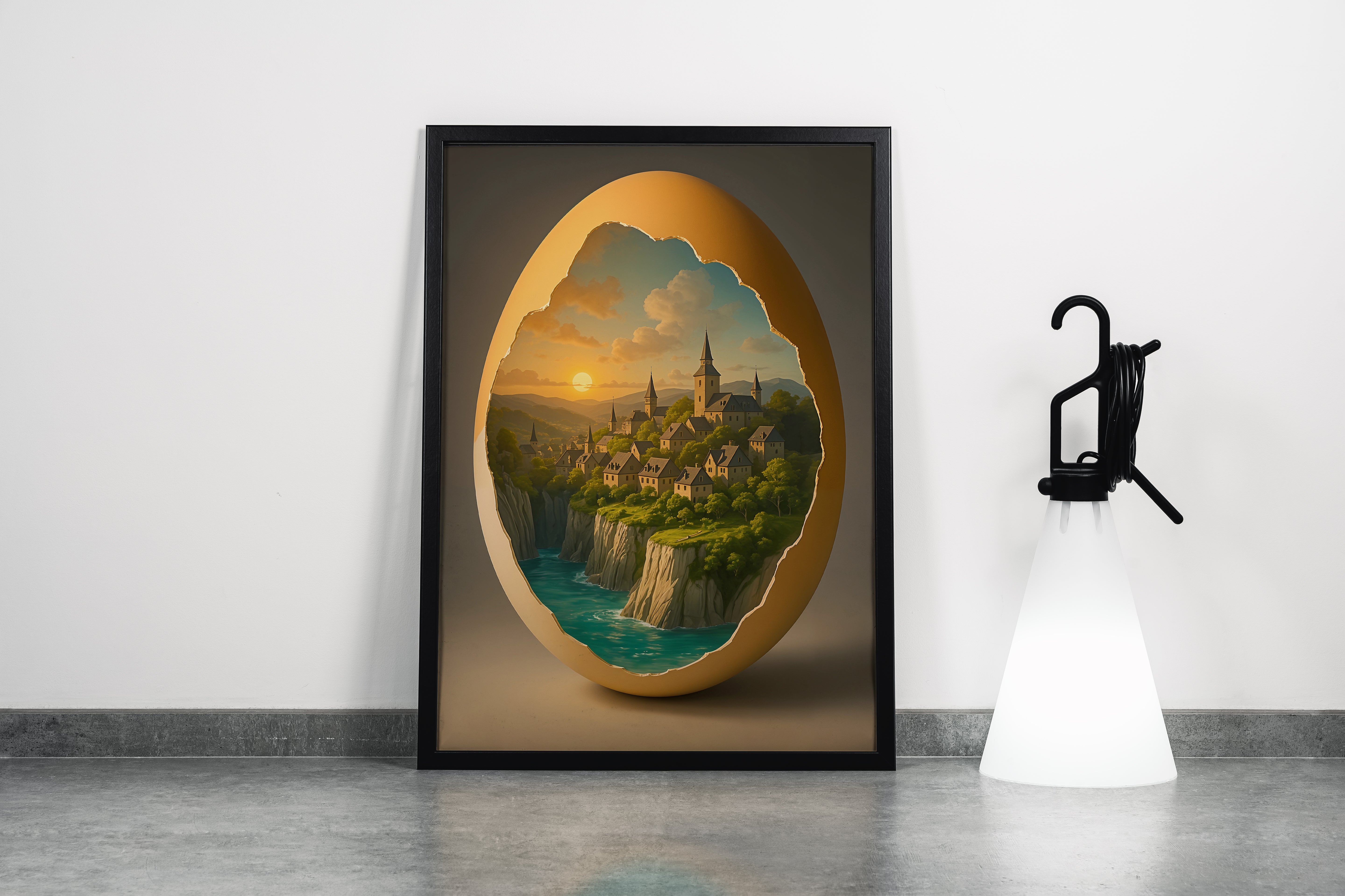 ai creation, egg city, ai art, art, kanvas tablo