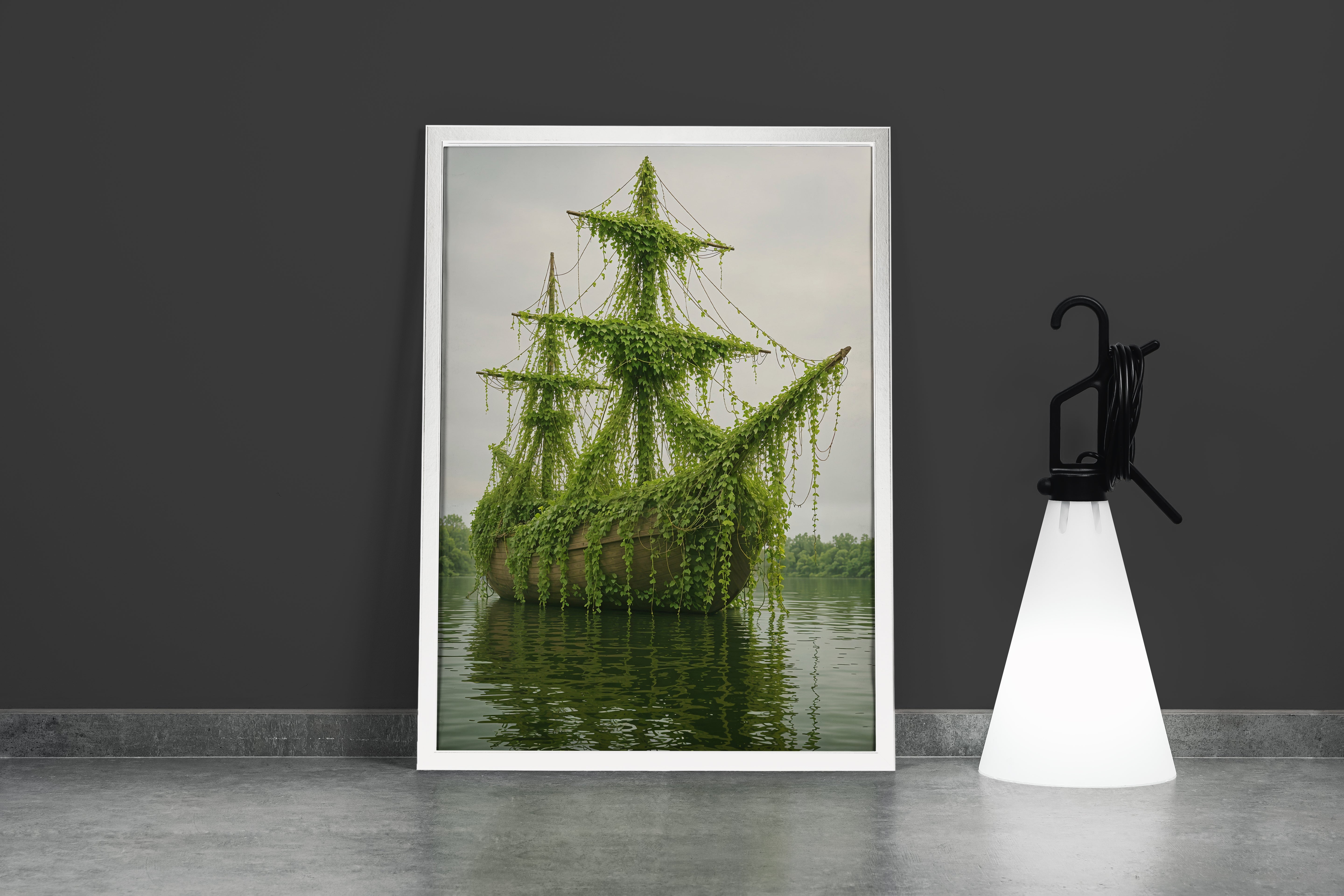 ai creation, floating sunken ship, ai art, art, kanvas tablo