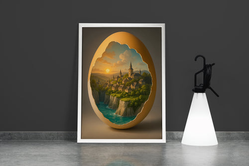 ai creation, egg city, ai art, art, kanvas tablo
