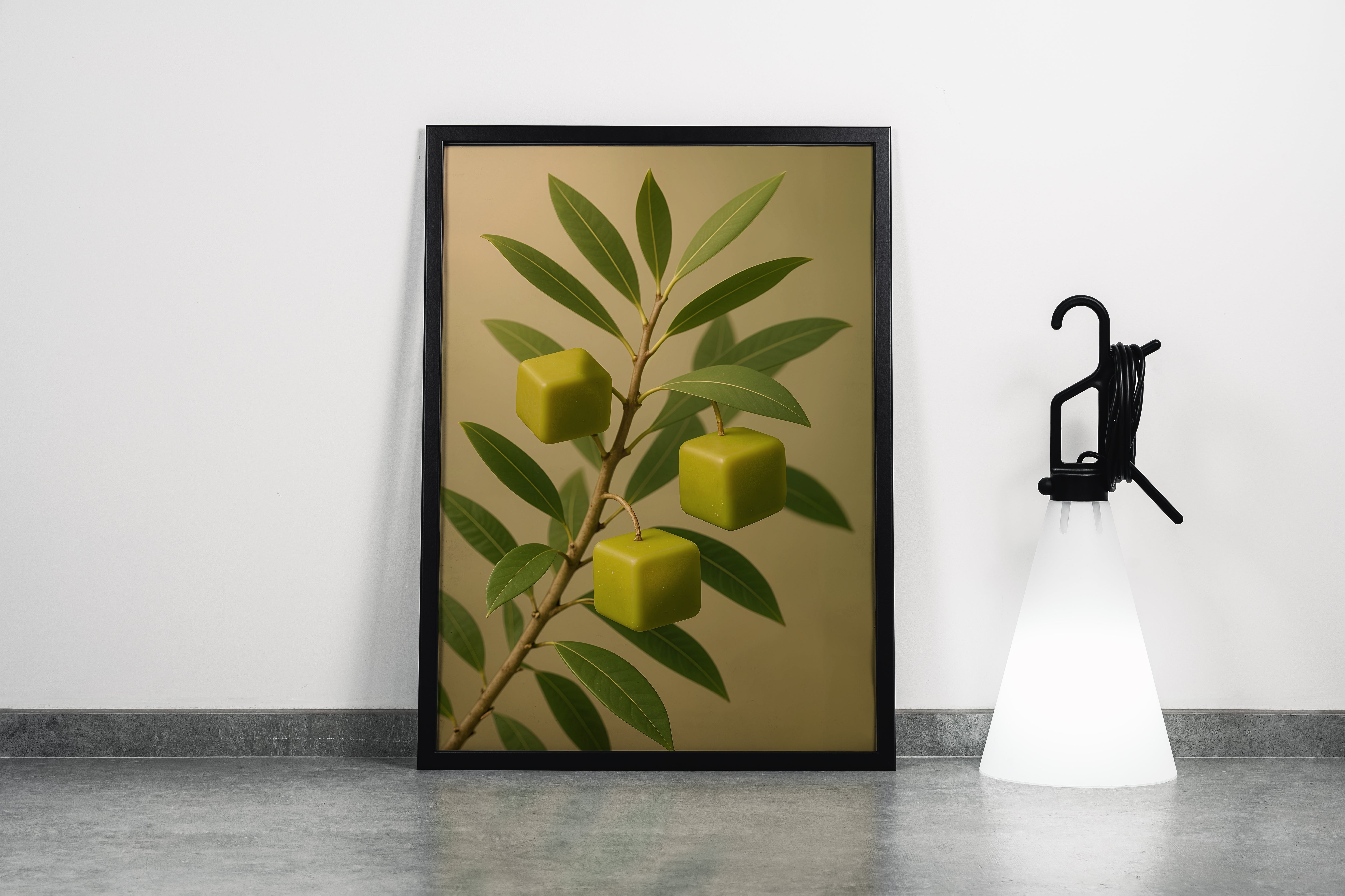 ai creation, square green olives, ai art, art, kanvas tablo