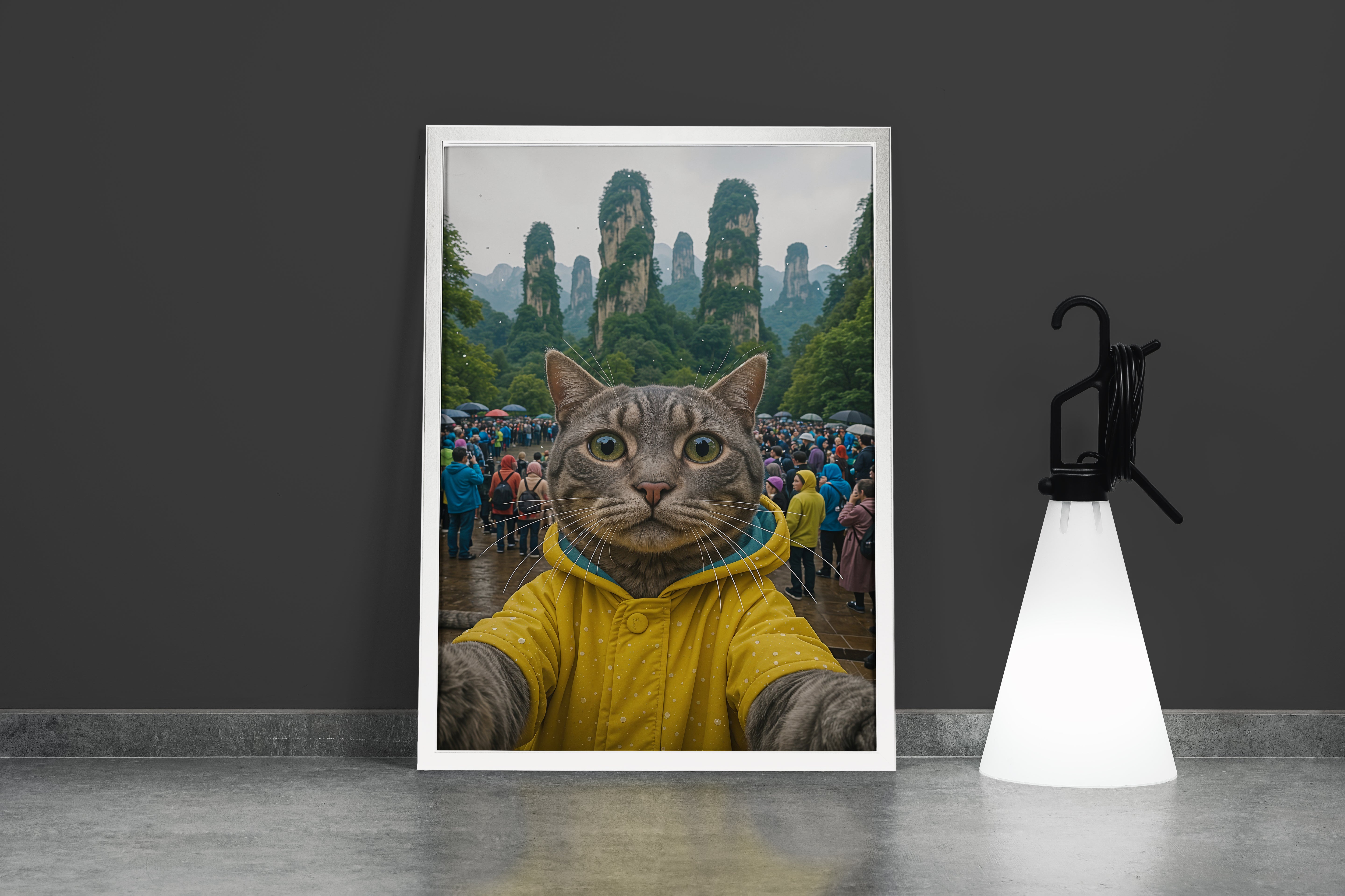 ai creation, cat on a trip, ai art, art, kanvas tablo