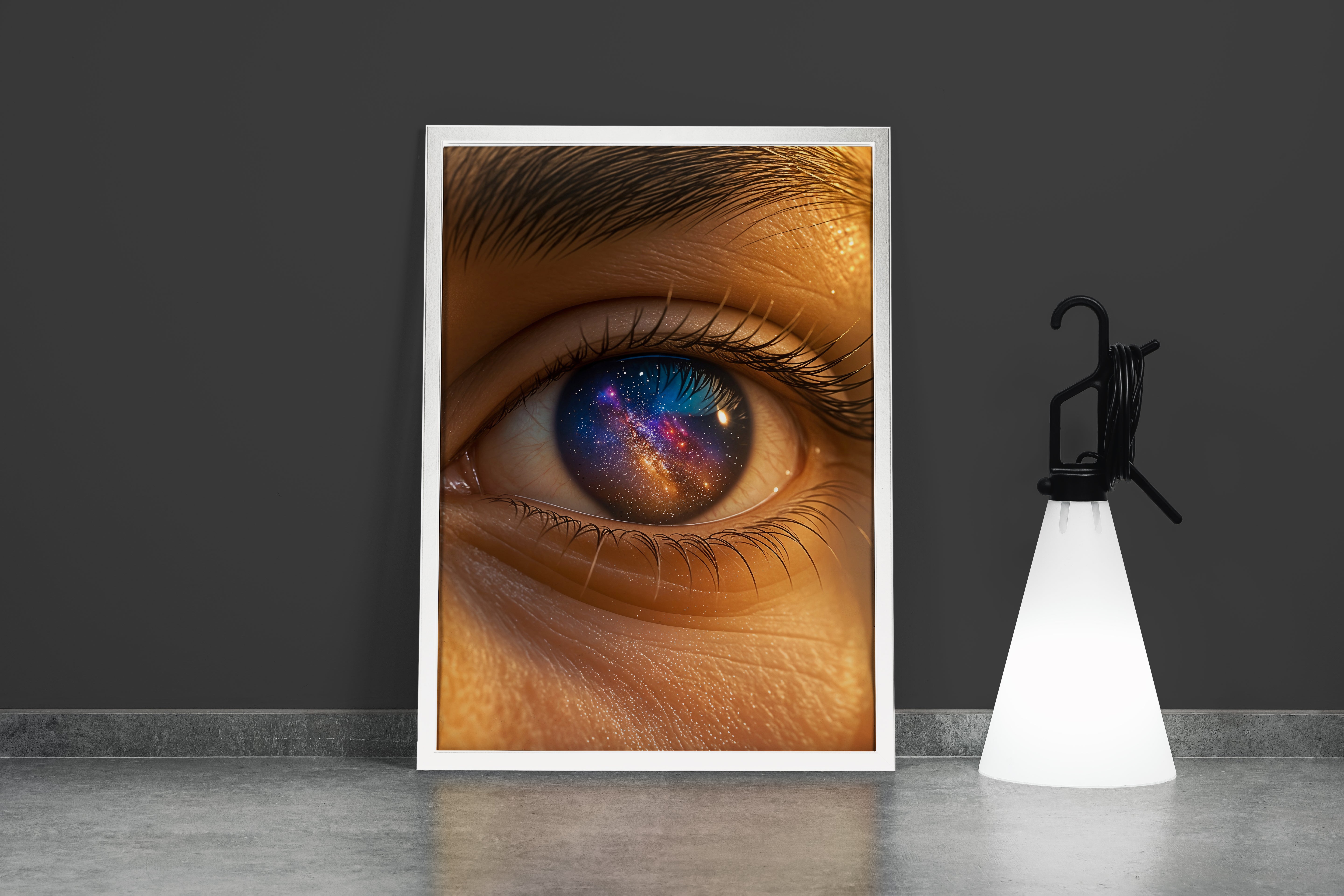 ai creation, universe on eyes, ai art, art, kanvas tablo