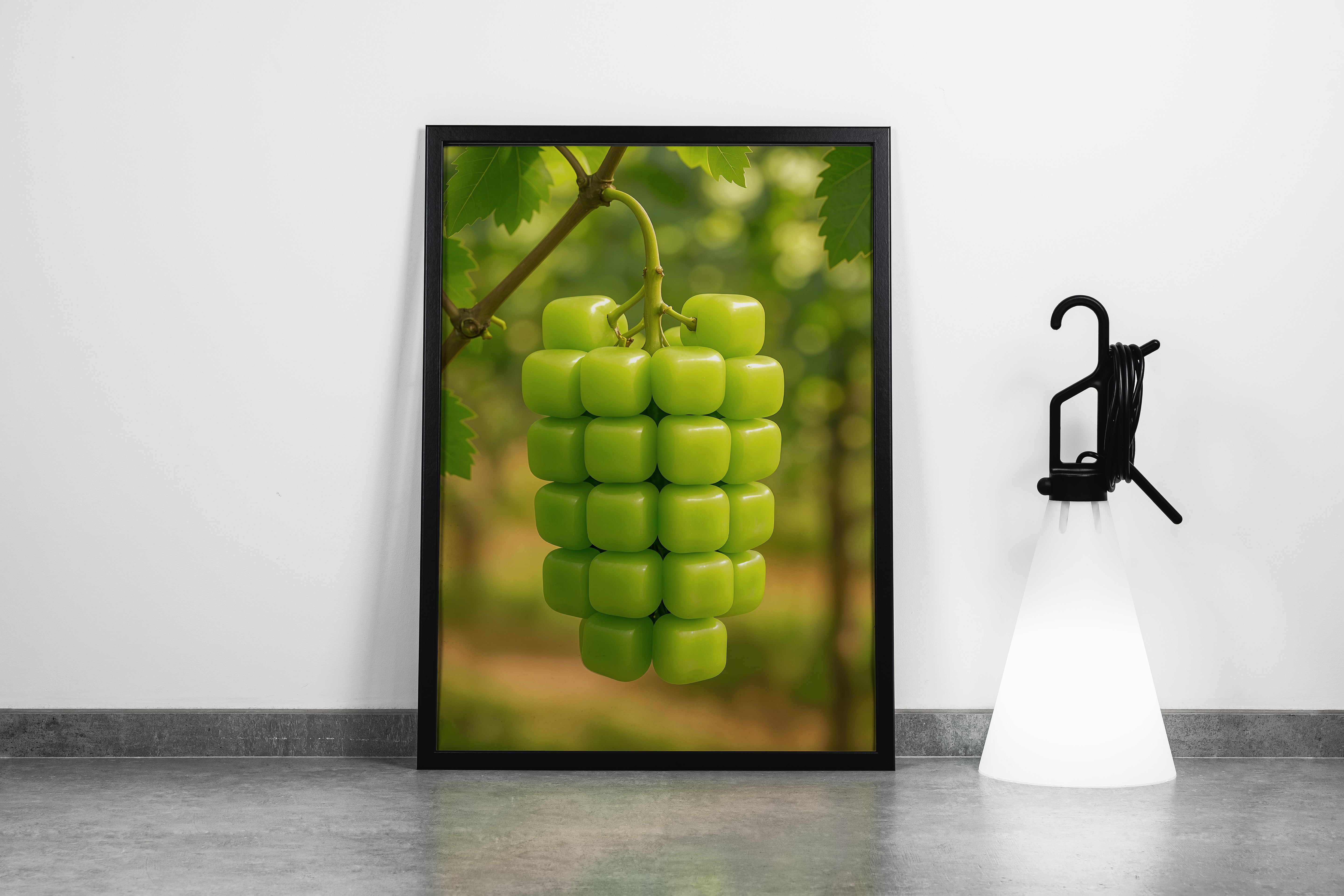 ai creation, green cube grapes, ai art, art, kanvas tablo
