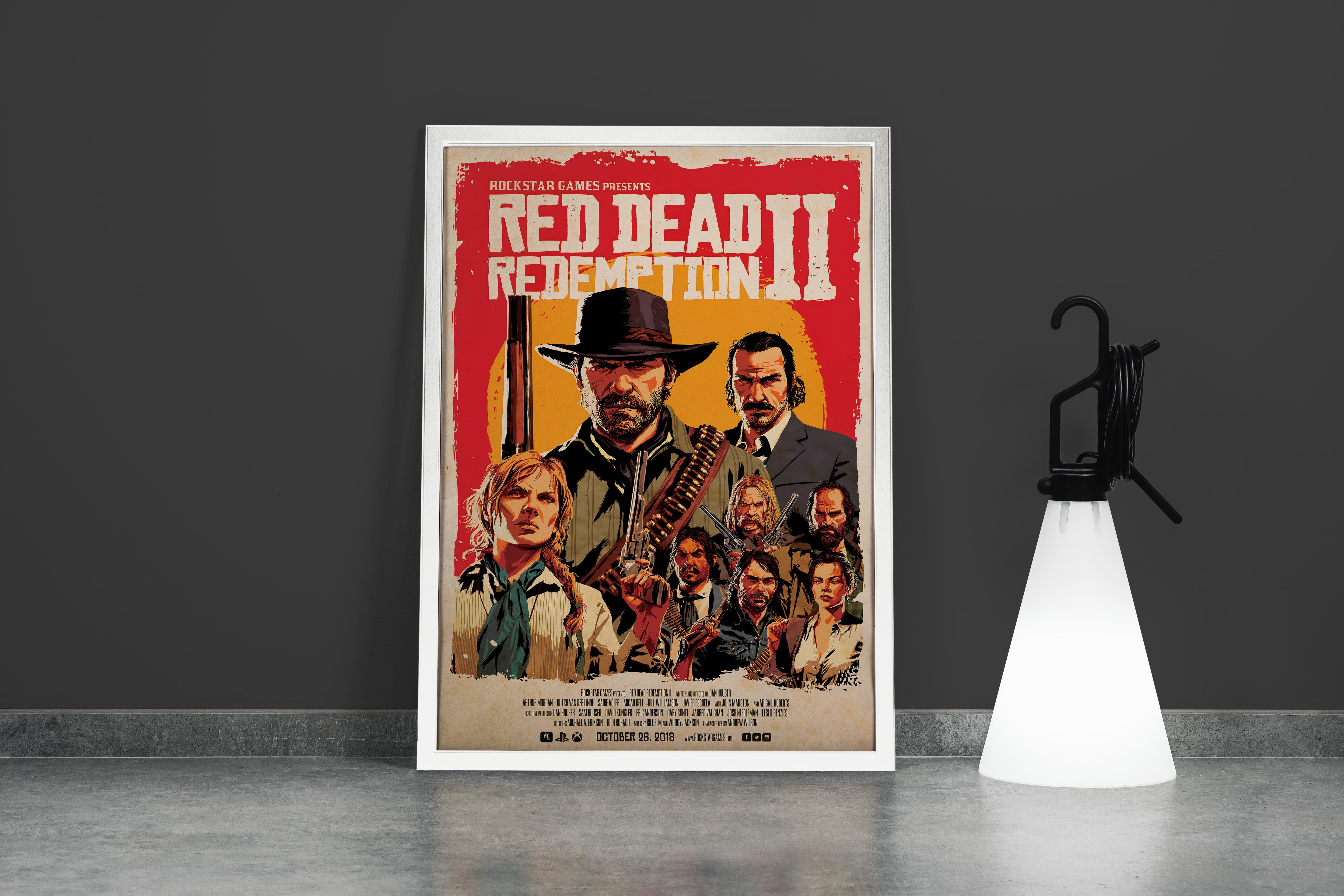 pc game, rdr 2 model 2, gaming art, art, kanvas tablo