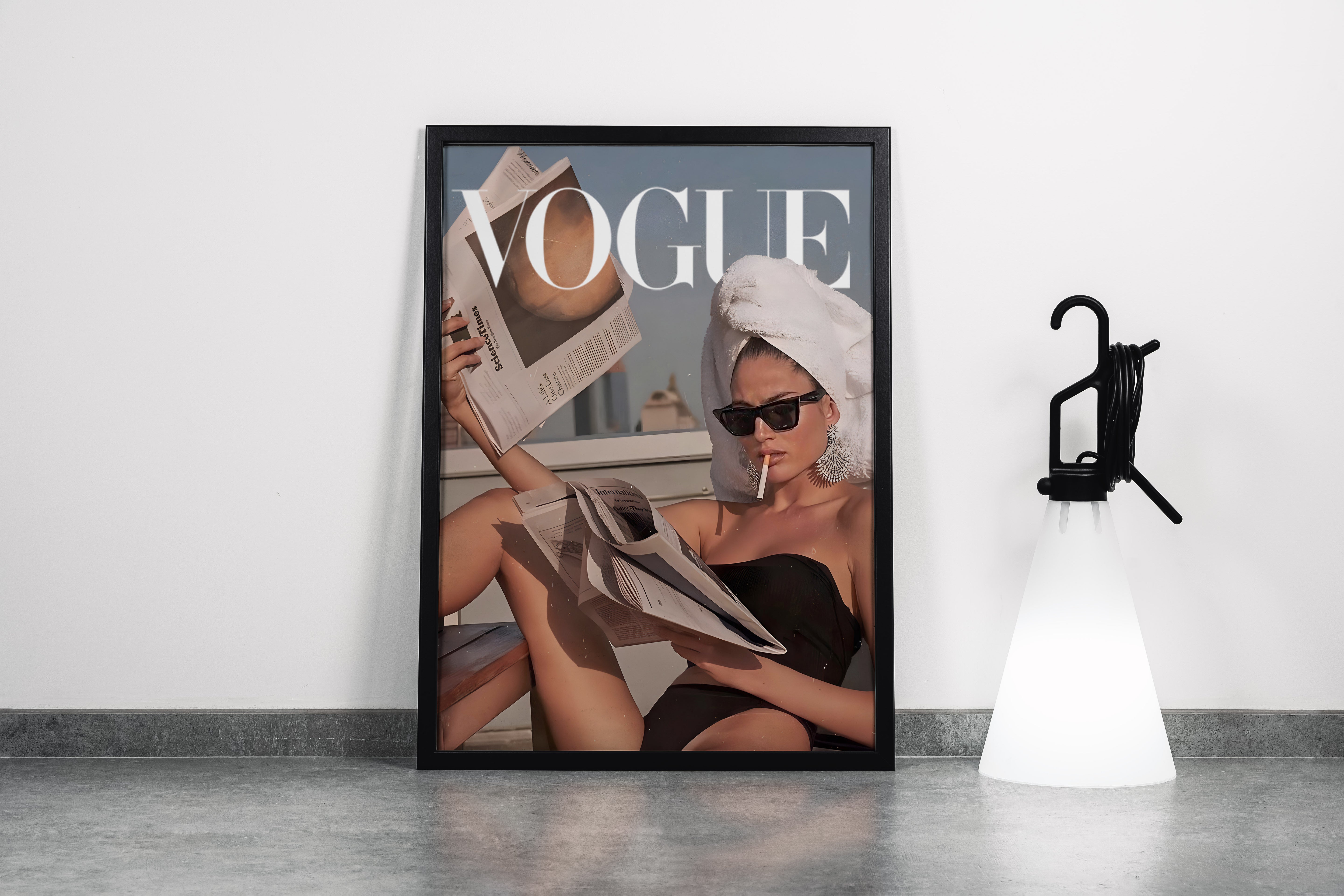 vogue, smoking, newspaper, sunshine, art, kanvas tablo