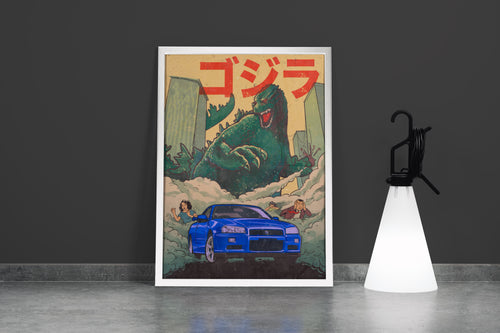 godzilla model 1, movies, art, kanvas tablo