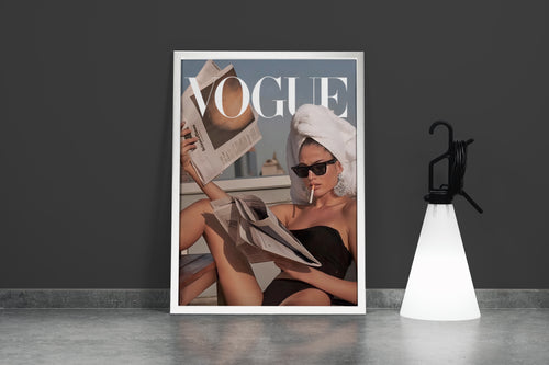 vogue, smoking, newspaper, sunshine, art, kanvas tablo