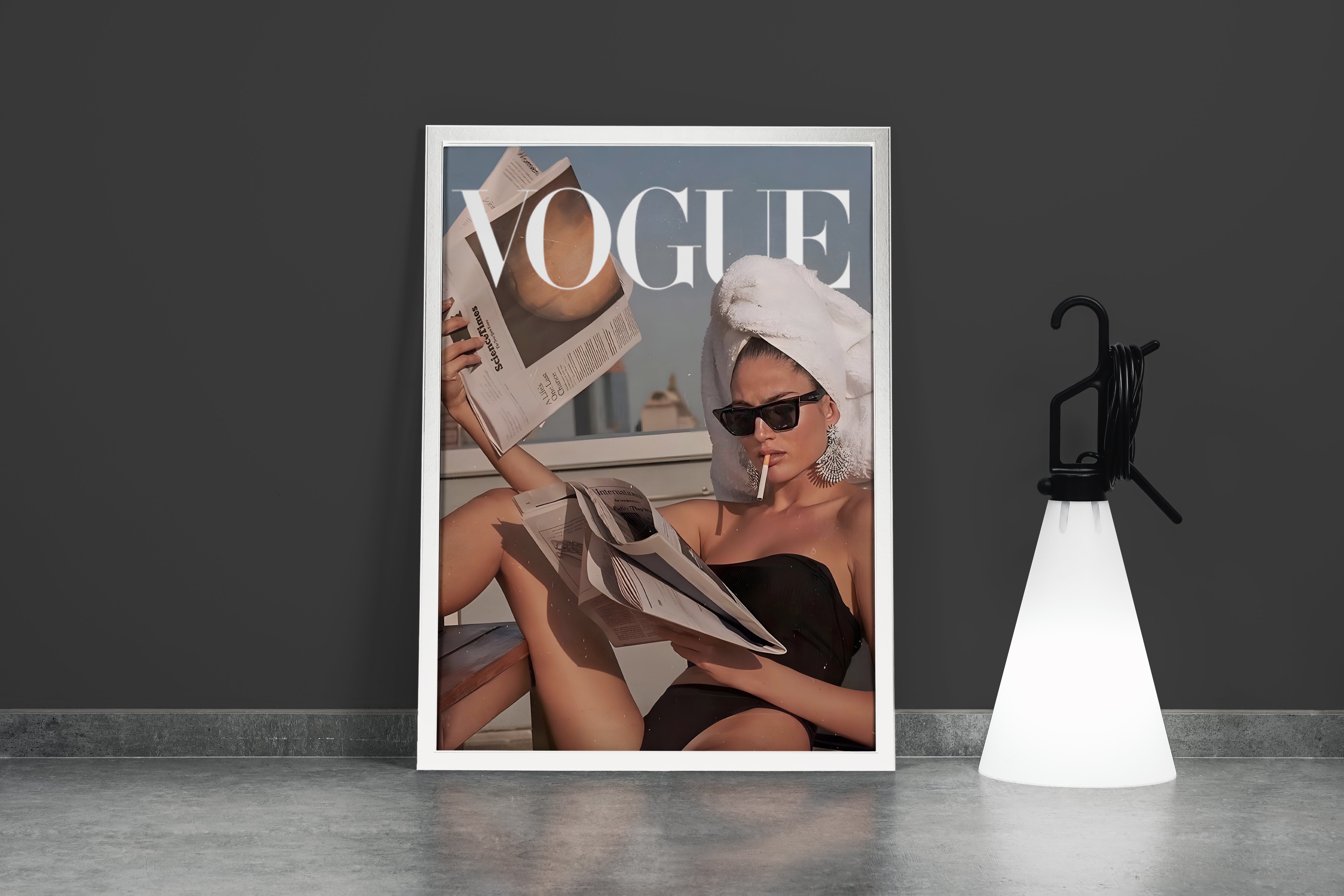 vogue, smoking, newspaper, sunshine, art, kanvas tablo