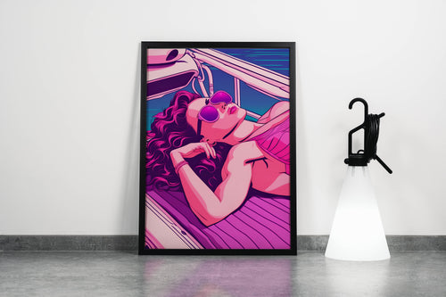 retrowave vogue, pop art, beauty, sunshine, art, kanvas tablo