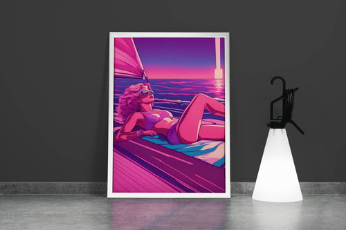 retrowave vogue, pop art, beauty, sunshine, art, kanvas tablo