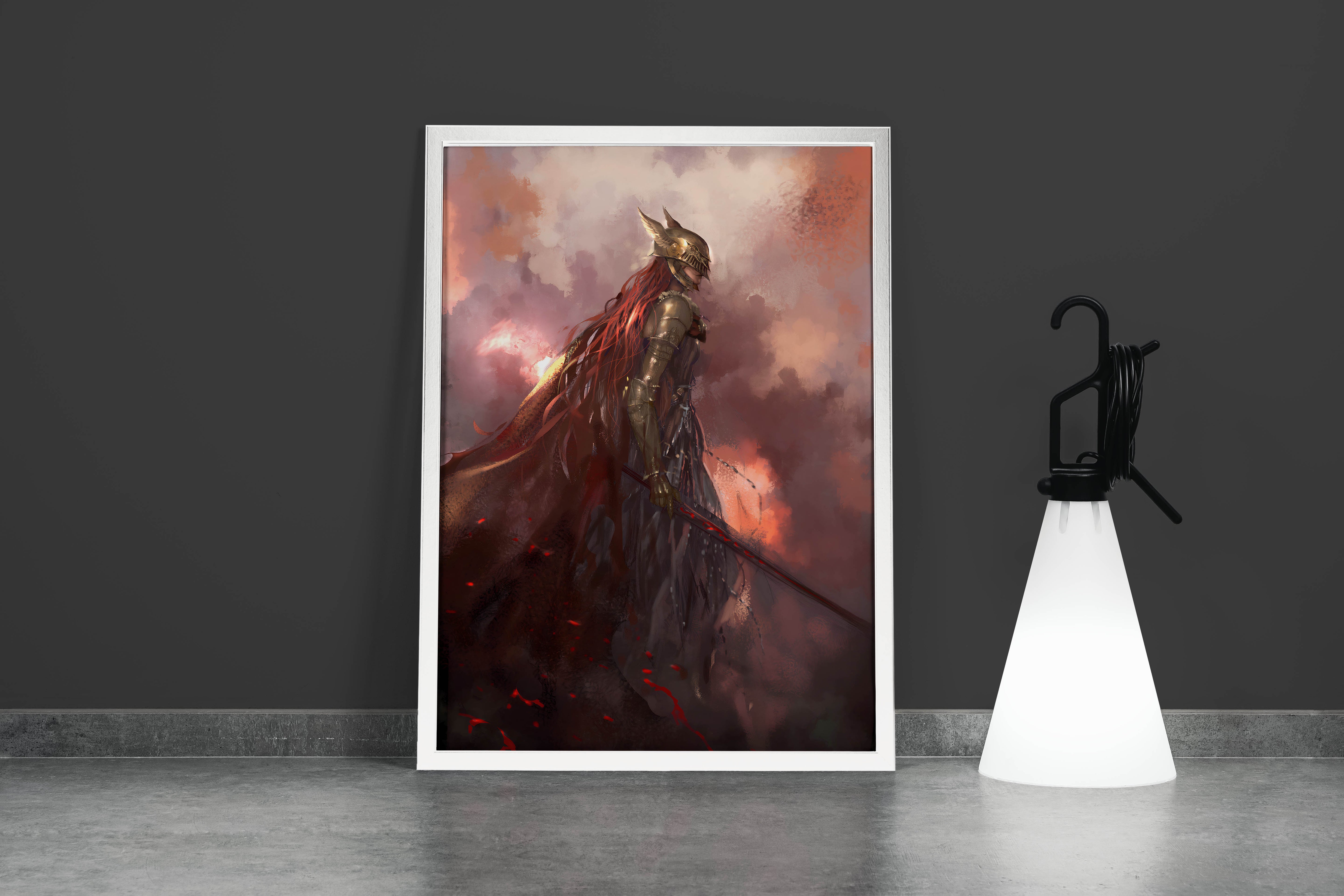 pc game, elden ring model 2, art, kanvas tablo