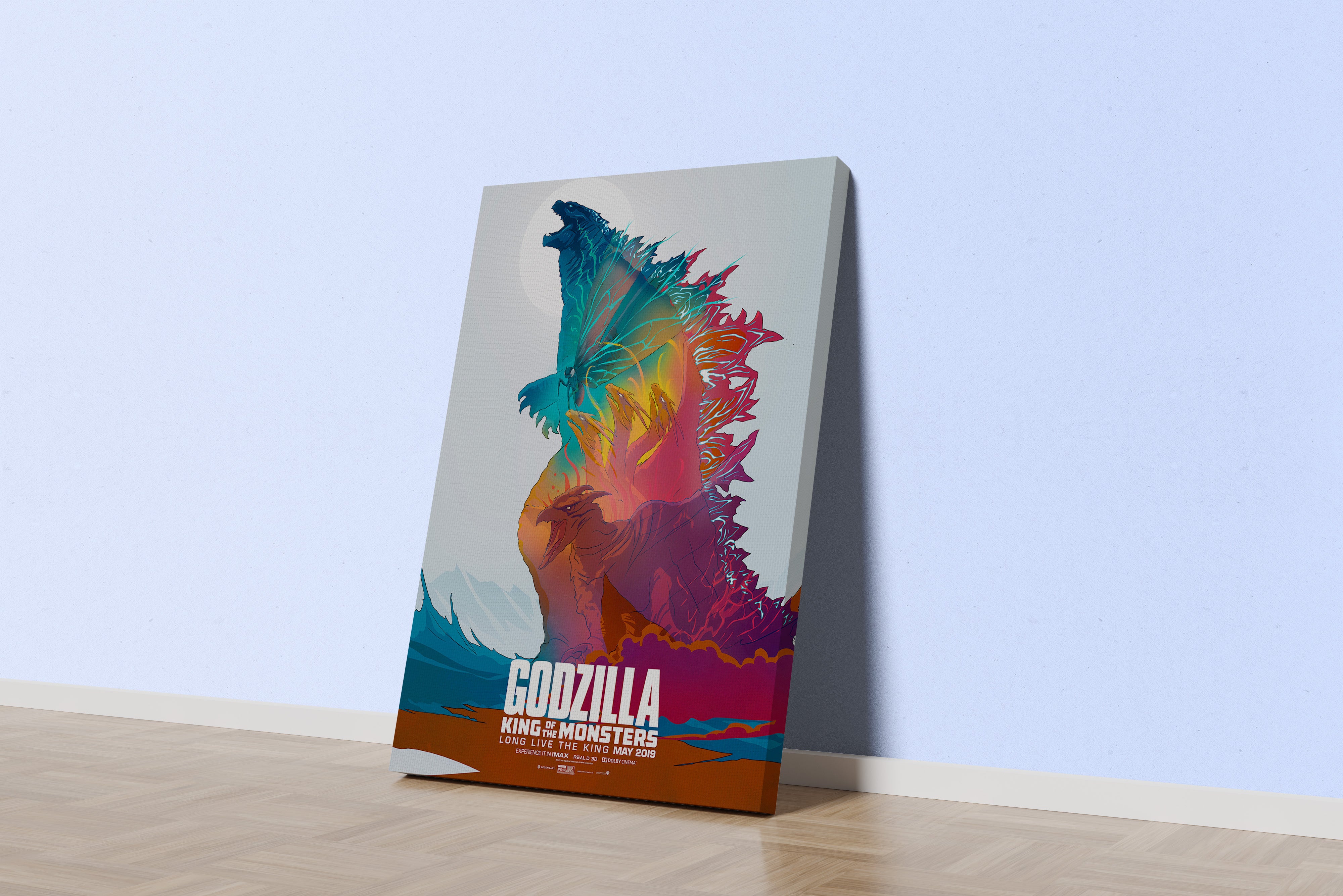 godzilla model 3, movies, art, kanvas tablo